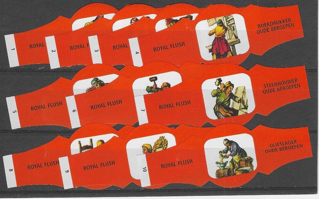 reeks  4569  beroepen  1-10     sigarenbanden, Ophalen of Verzenden, Zo goed als nieuw, Sigarenbandjes