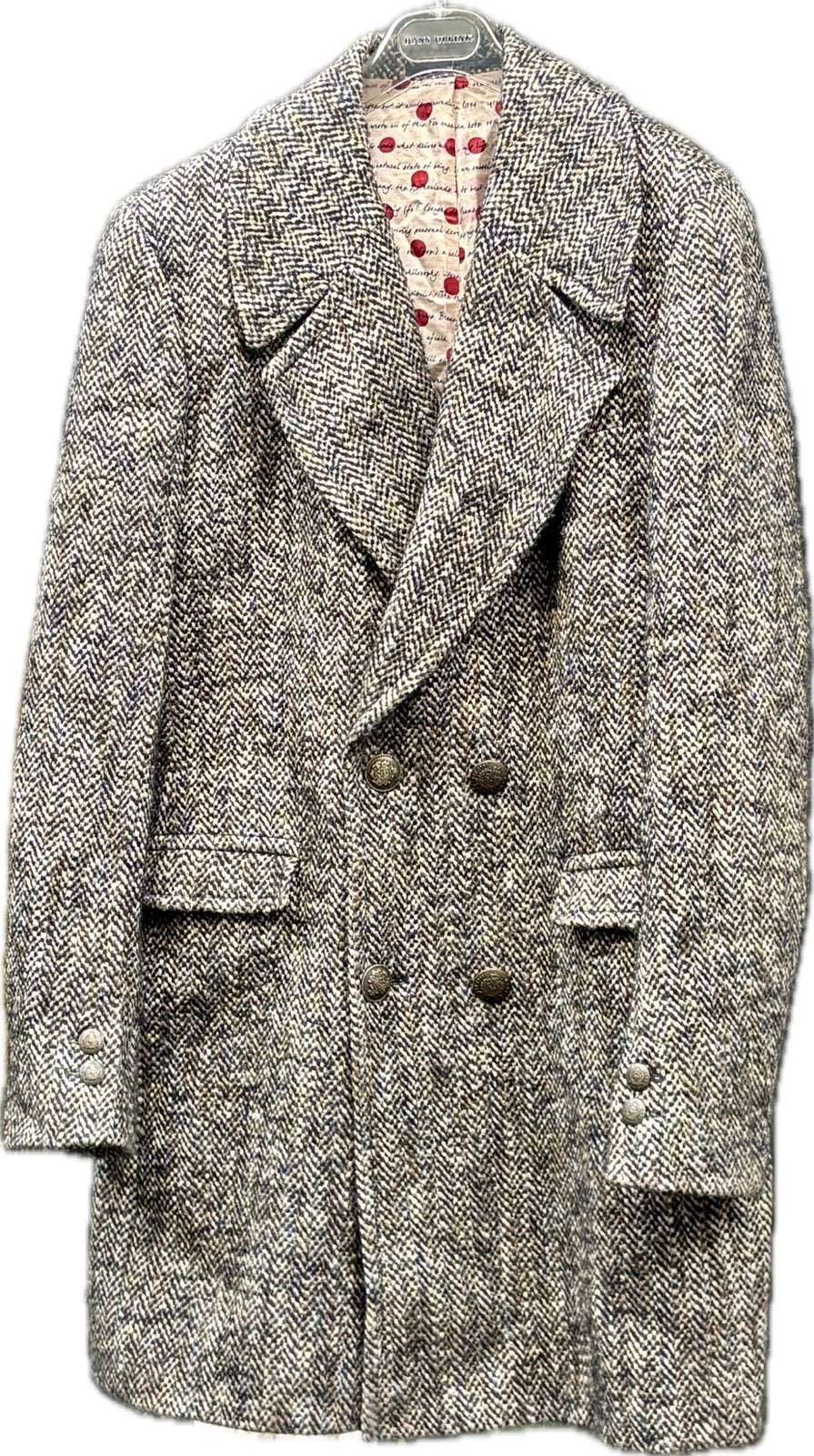 Hans Ubbink double breasted wollen mantel M 50, Ophalen of Verzenden, Zo goed als nieuw, Maat 48/50 (M), Meerkleurig