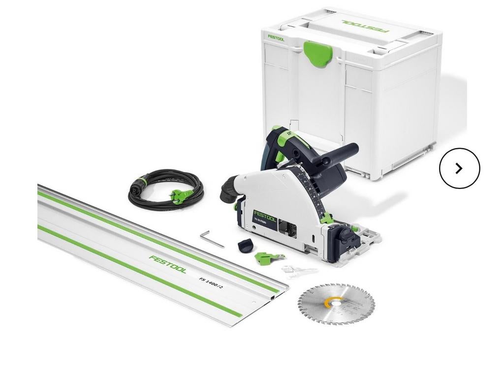 Te huur: Festool TS 55 FEBQ + geleider., Ophalen of Verzenden, Zo goed als nieuw, Elektrisch, Bovenfrees