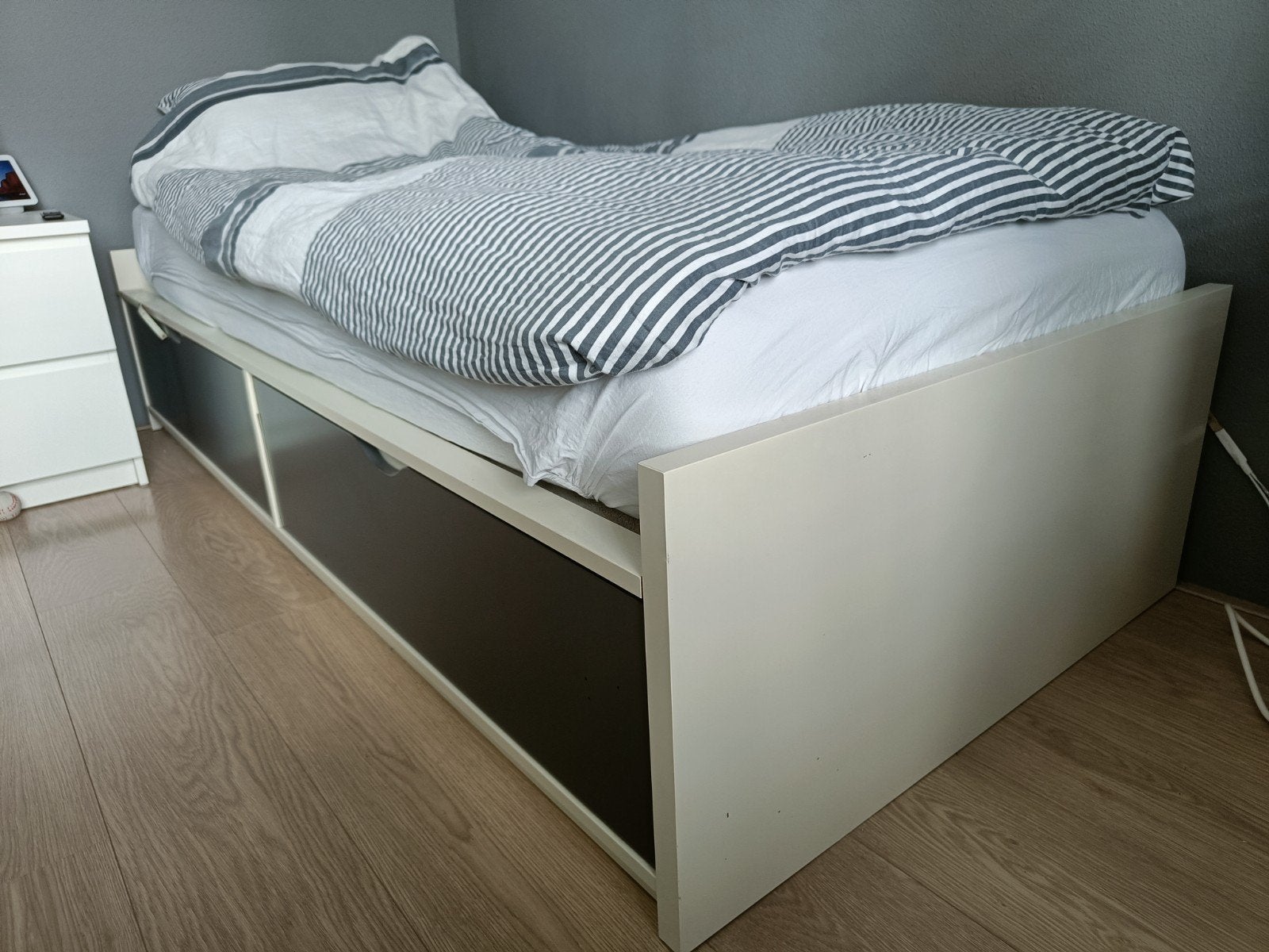 Eenpersoonsbed 90x200 met lattenbodem en matras, Ophalen, Gebruikt, 90 cm, Eenpersoons