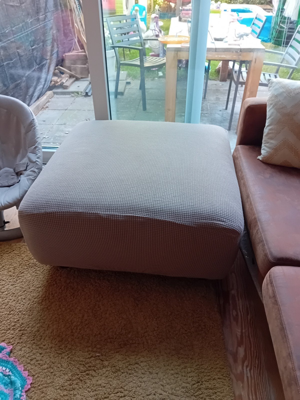 UMIX Modulaire Hockers Poef 95x95 cm met 2 hoezen, Ophalen, Gebruikt, Vierkant, 75 tot 100 cm