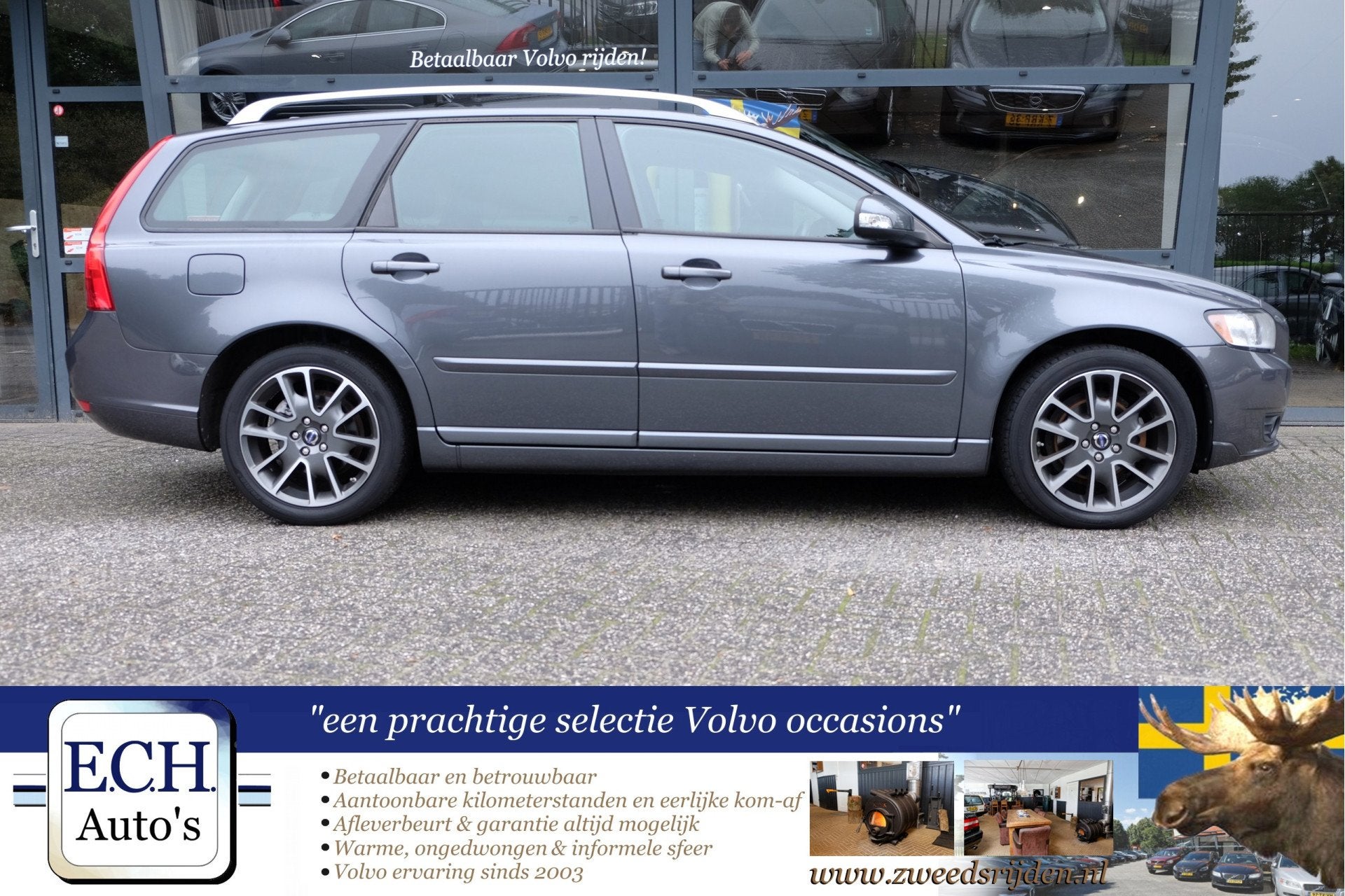 Volvo V50 2.0 145 pk Business Pro Edition, Leer, 17 inch, Tr, Gebruikt, 4 cilinders, Met garantie (alle), 1279 kg