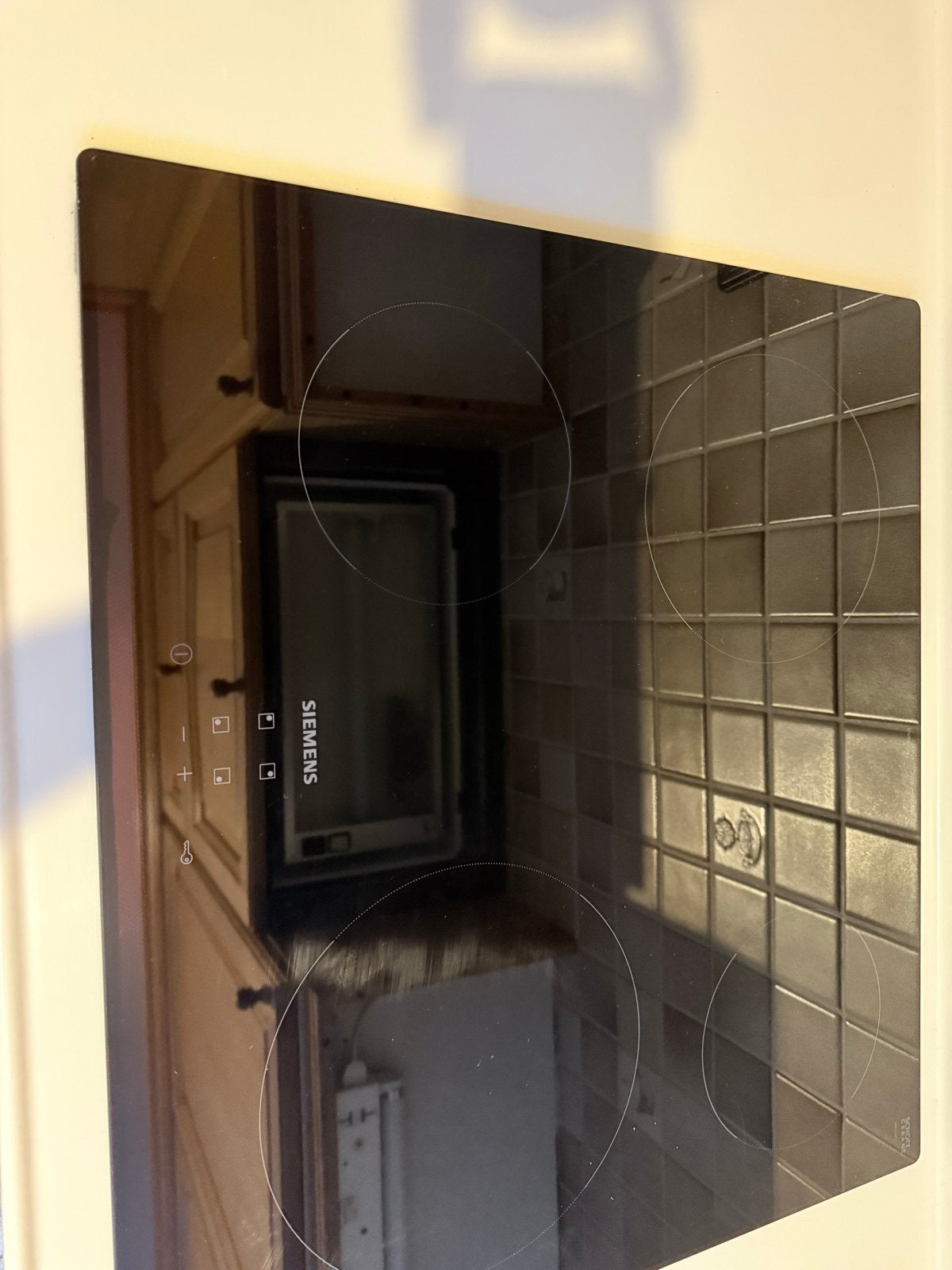 Siemens oven en kookplaat combi (kookplaat zgan), Gebruikt, Hete lucht, 60 cm of meer, Keramisch