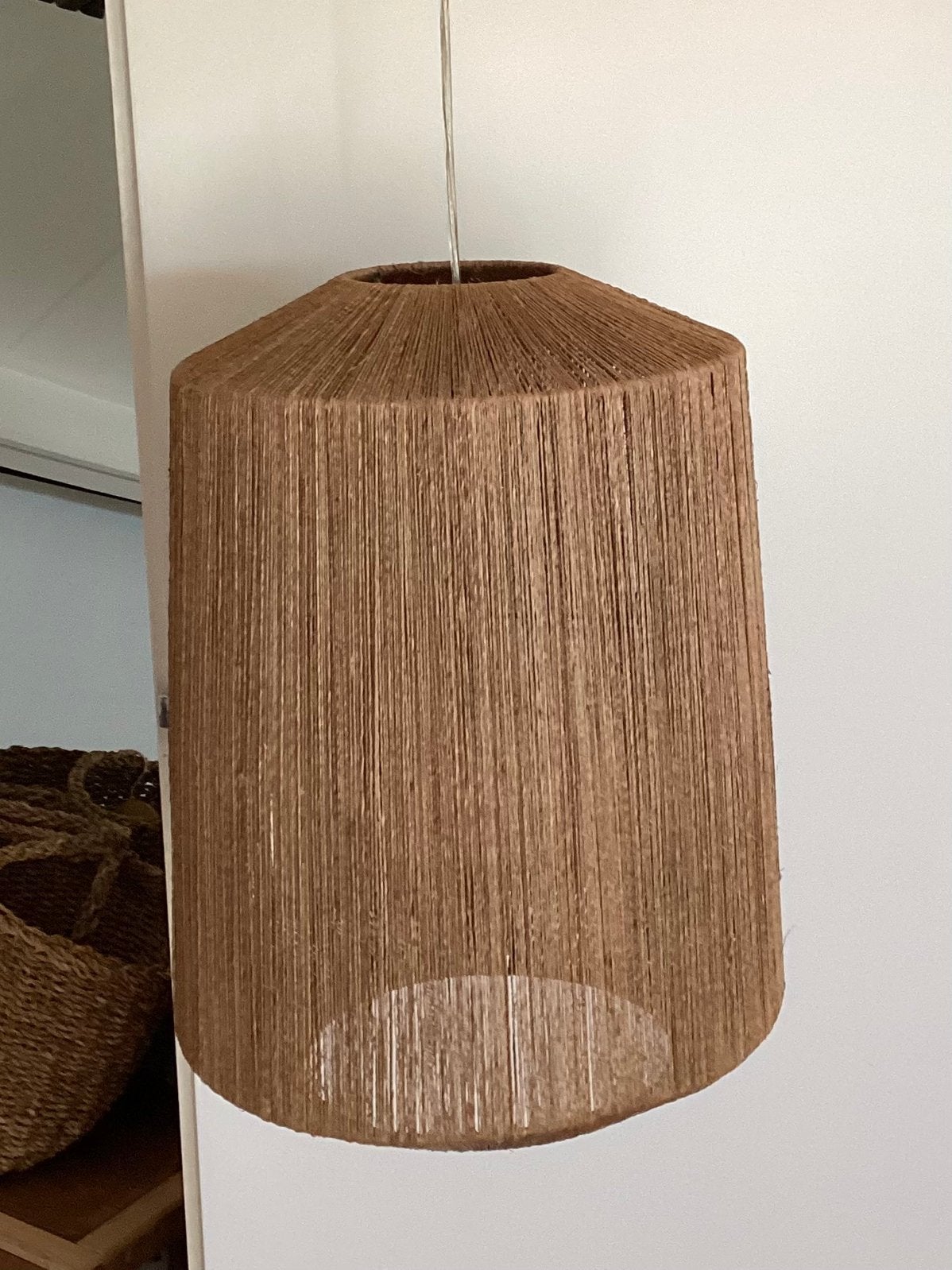 Ibiza stijl hanglanp, Ophalen of Verzenden, Zo goed als nieuw, Rond, 25 tot 50 cm