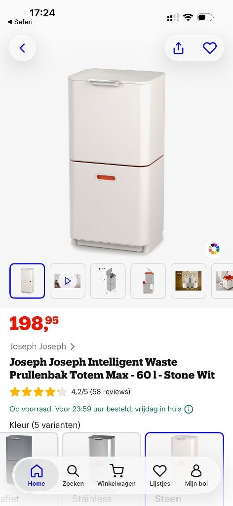 Joseph Joseph intelligent waste recycling prullenbak, Huis en Inrichting, Woonaccessoires | Prullenbakken, Ophalen, Kunststof