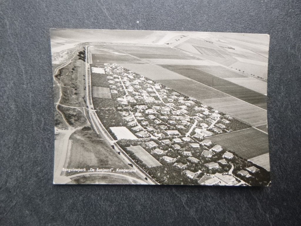 Kamperland, bungalowpark de Banjaard/luchtfoto 1970, Verzenden, 1960 tot 1980, Gelopen, Noord-Brabant