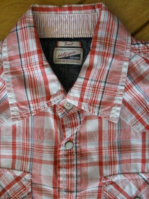 TOMMY HILFIGER bloes korte mouw rood wit ruit maat S - nieuw, Ophalen of Verzenden, Nieuw, Rood, Tommy Hilfiger
