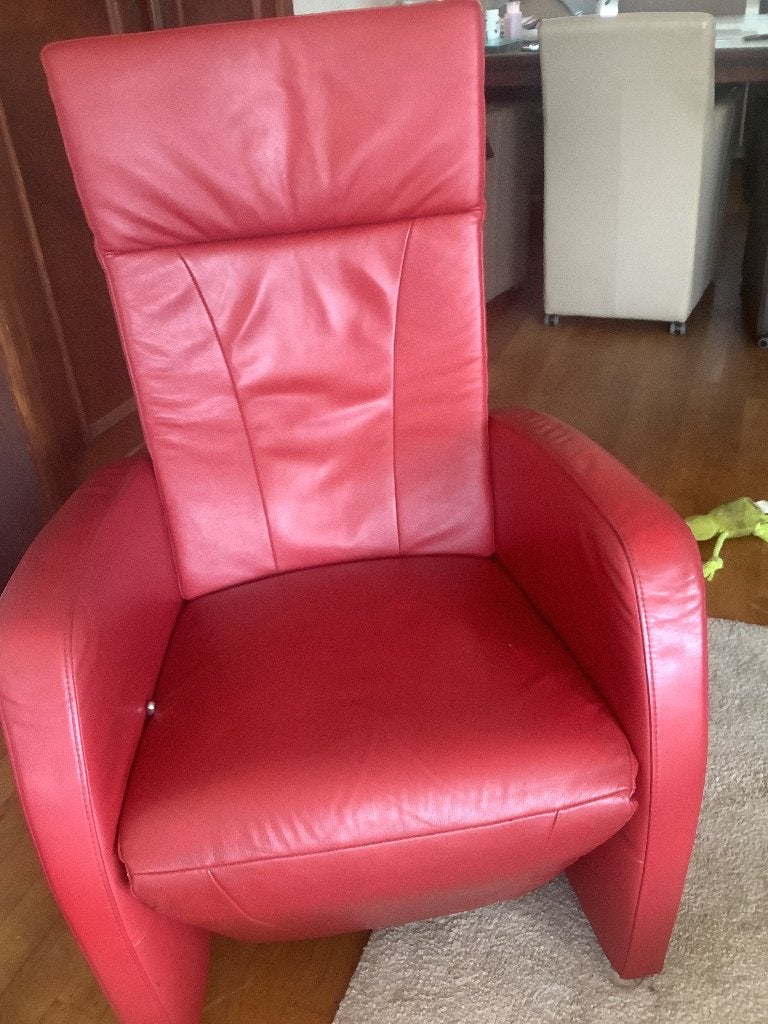 Rood leren fauteuil