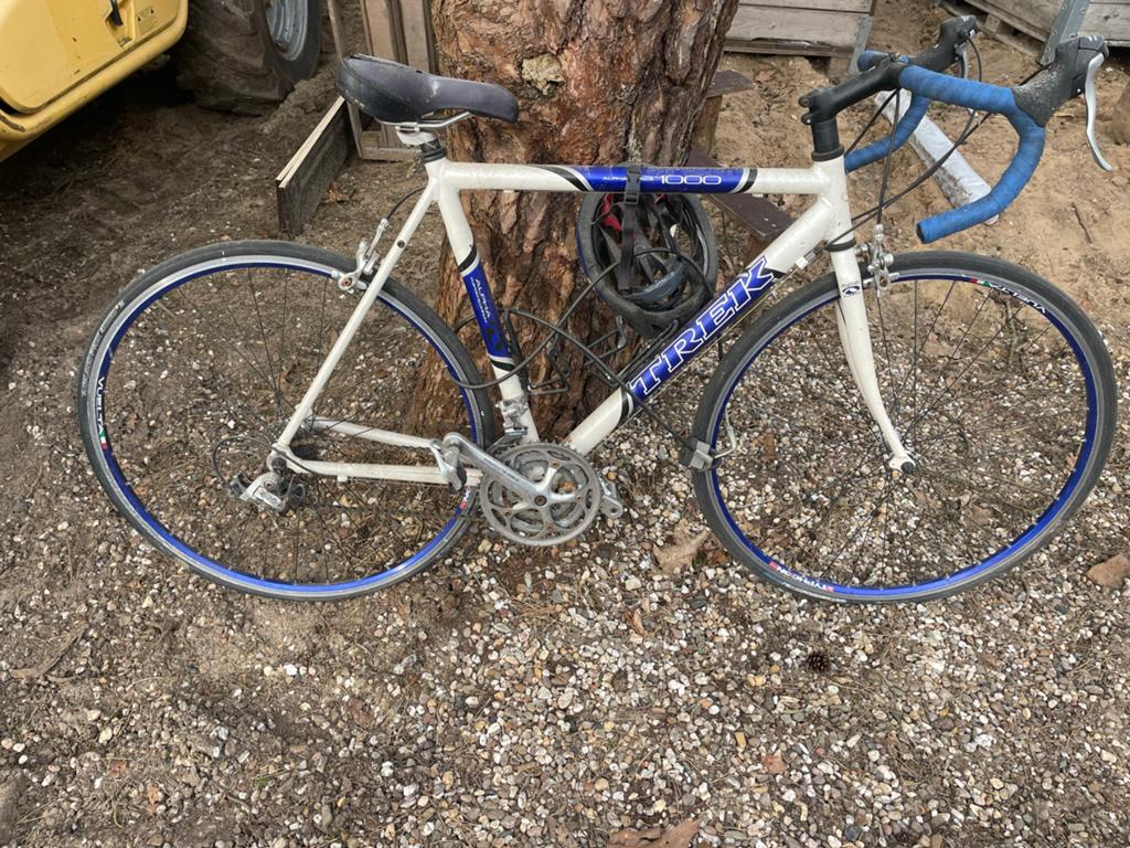Trek 1000 racefiets - Wit/Blauw - Gebruikt, Fietsen en Brommers, Overige merken, 28 inch, Gebruikt, Aluminium