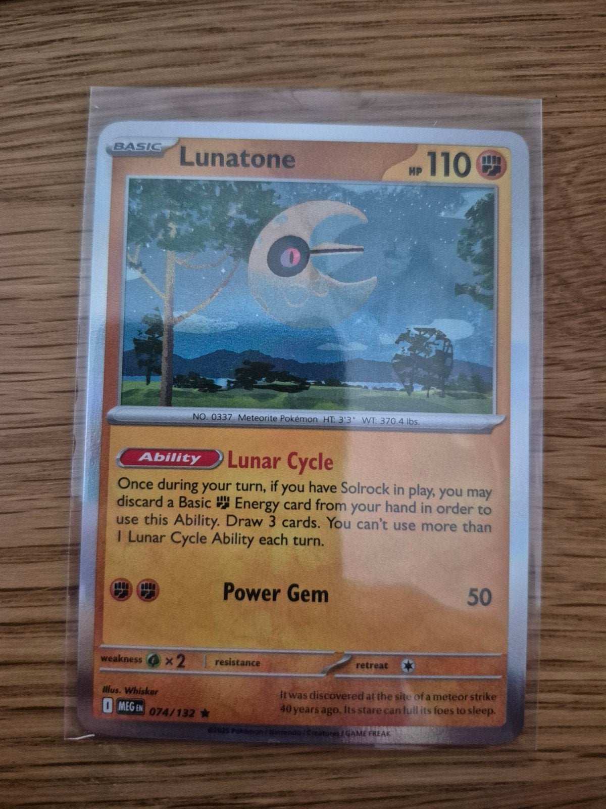 Lunatone 074/132 Rare Holo, Ophalen of Verzenden, Zo goed als nieuw, Losse kaart, Foil