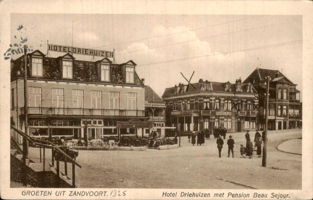 Zandvoort - Hotel Driehuizen - Pension Beau Sejour, Ophalen of Verzenden, 1920 tot 1940, Gelopen, Noord-Holland