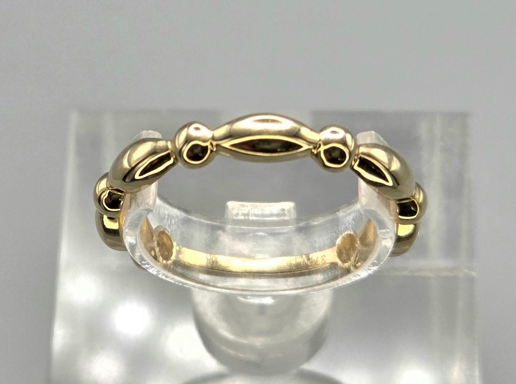 Gouden Vintage fantasie bolletjes ring. 2026/634