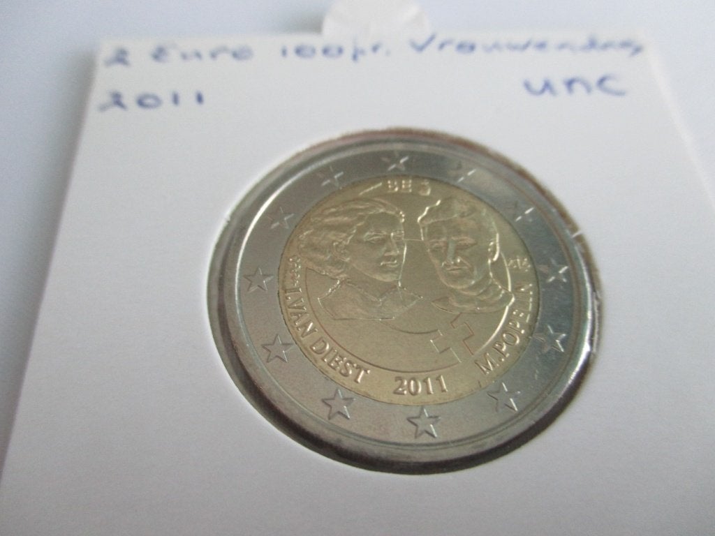 België 2 euro internationale Vrouwendag 2011 unc, Ophalen of Verzenden, België, 2 euro, Losse munt