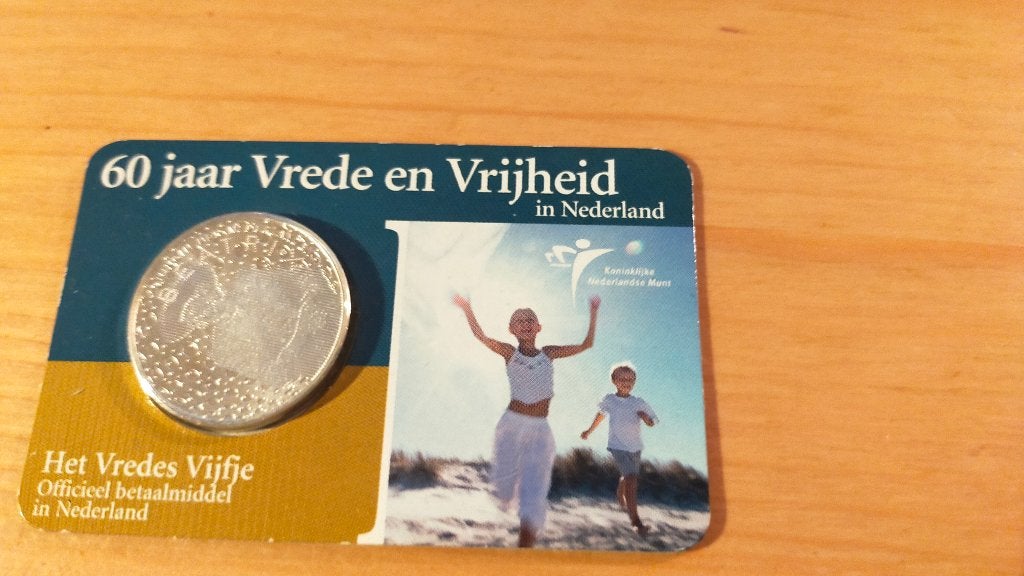 Coincard 60 jaar Vrede en Vrijheid, Postzegels en Munten, Munten | Nederland, Setje, Koningin Beatrix, Zilver, Euro's