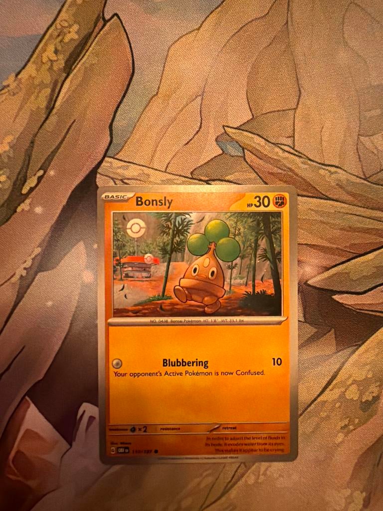 Bonsly #110 OBF Pokémon Kaart - Zo goed als nieuw, Ophalen of Verzenden, Zo goed als nieuw, Losse kaart