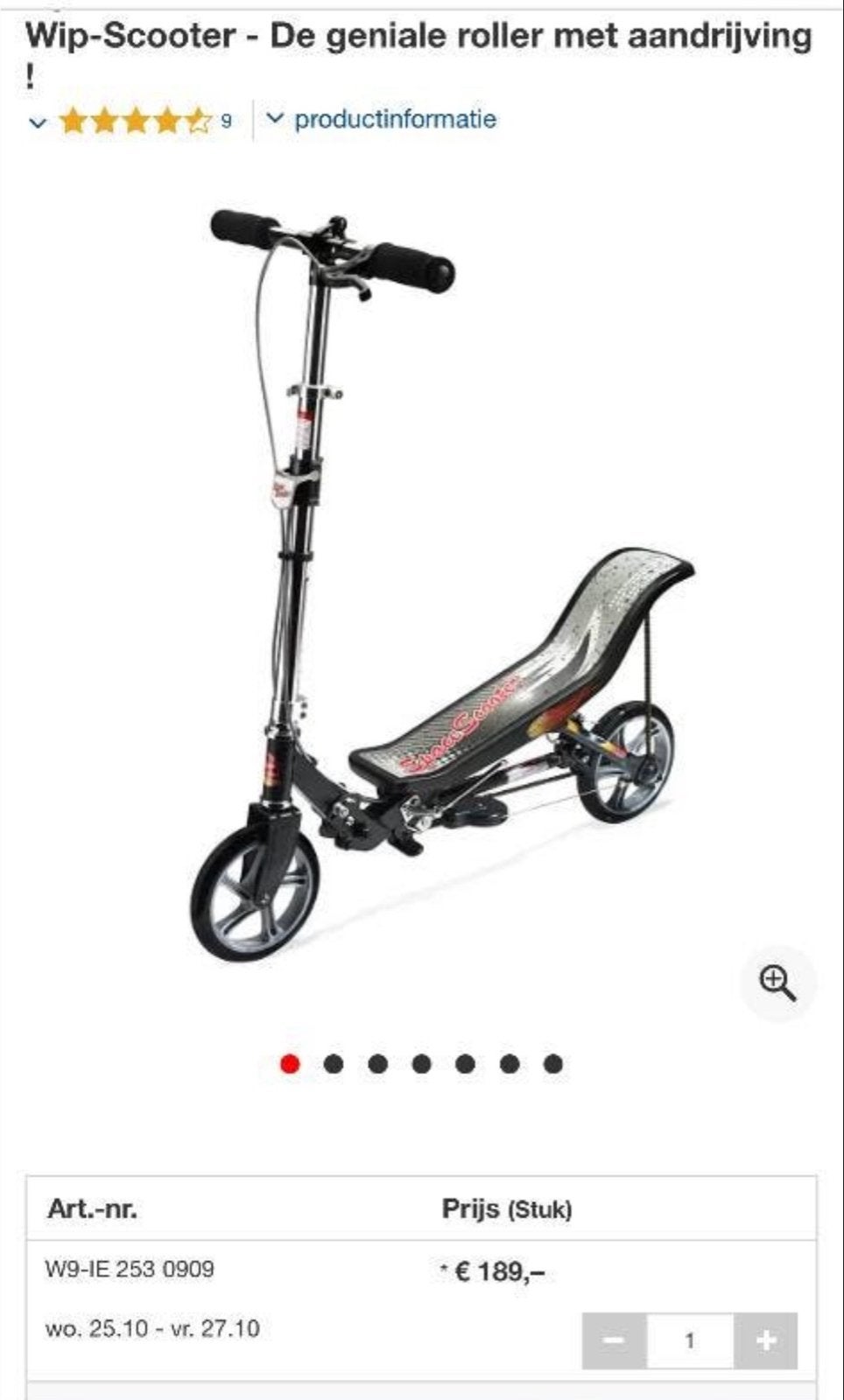 Wip-Scooter - De geniale roller met aandrijving!, Ophalen of Verzenden, Gebruikt, Overige typen