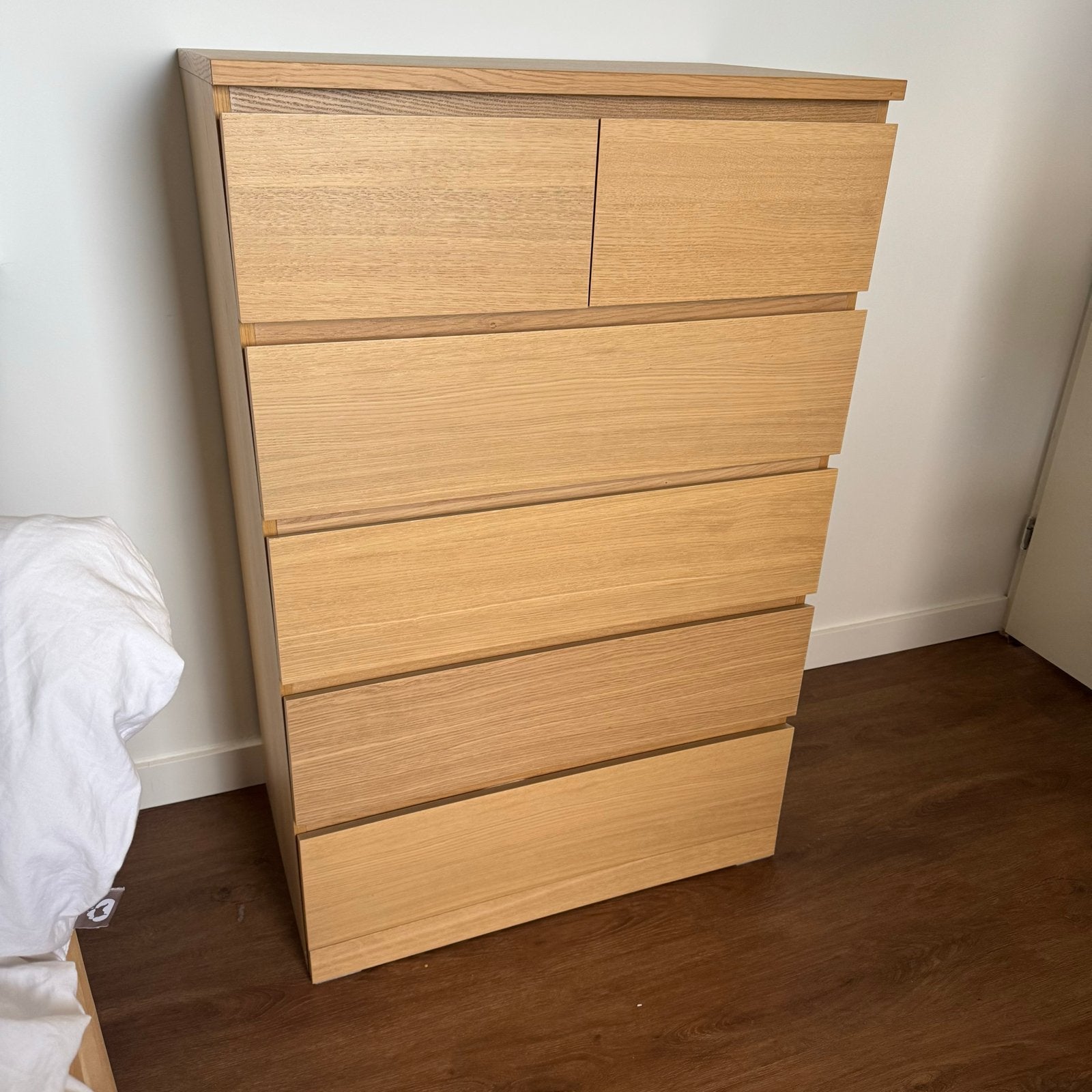 Hoge IKEA Malm ladekast met 6 lades ROOKVRIJ & DIERVRIJ, 5 laden of meer, 100 tot 150 cm, Zo goed als nieuw, 25 tot 50 cm