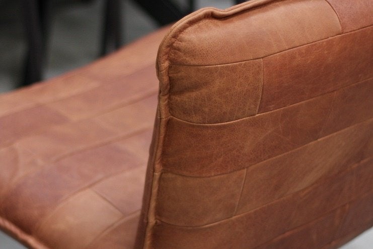 Gave fauteuil Blizzard Jess Design metaal leer bruin cognac, Ophalen, 75 tot 100 cm, Zo goed als nieuw, 75 tot 100 cm
