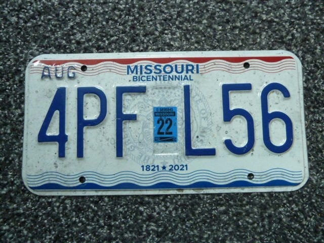 Kentekenplaat licenseplate Missouri Bicentennial USA, Verzenden, Gebruikt, Auto's