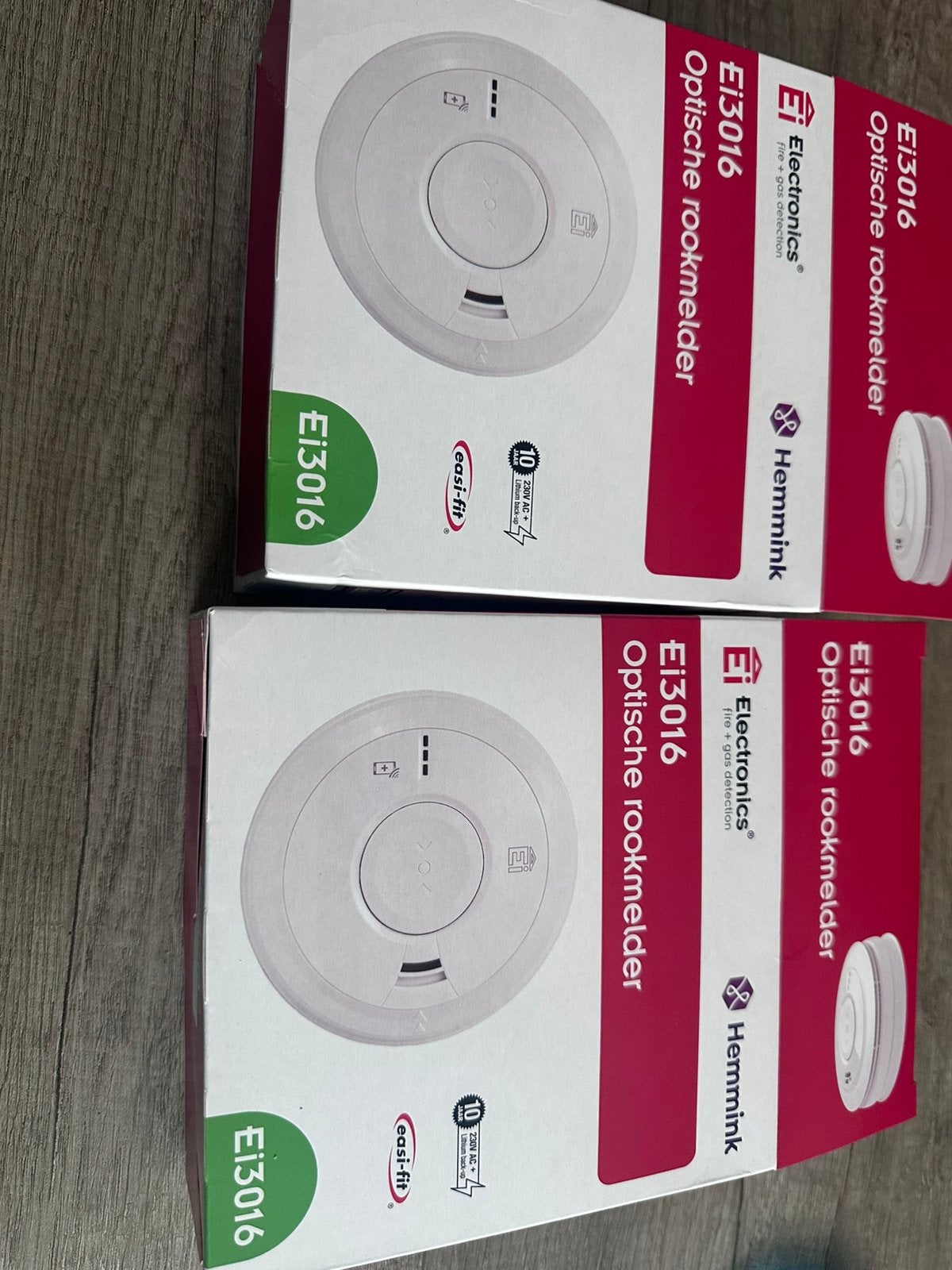 2x optische Rookmelder Ei3016, Ophalen of Verzenden, Zo goed als nieuw, Detector, Sensor of Melder, Rook