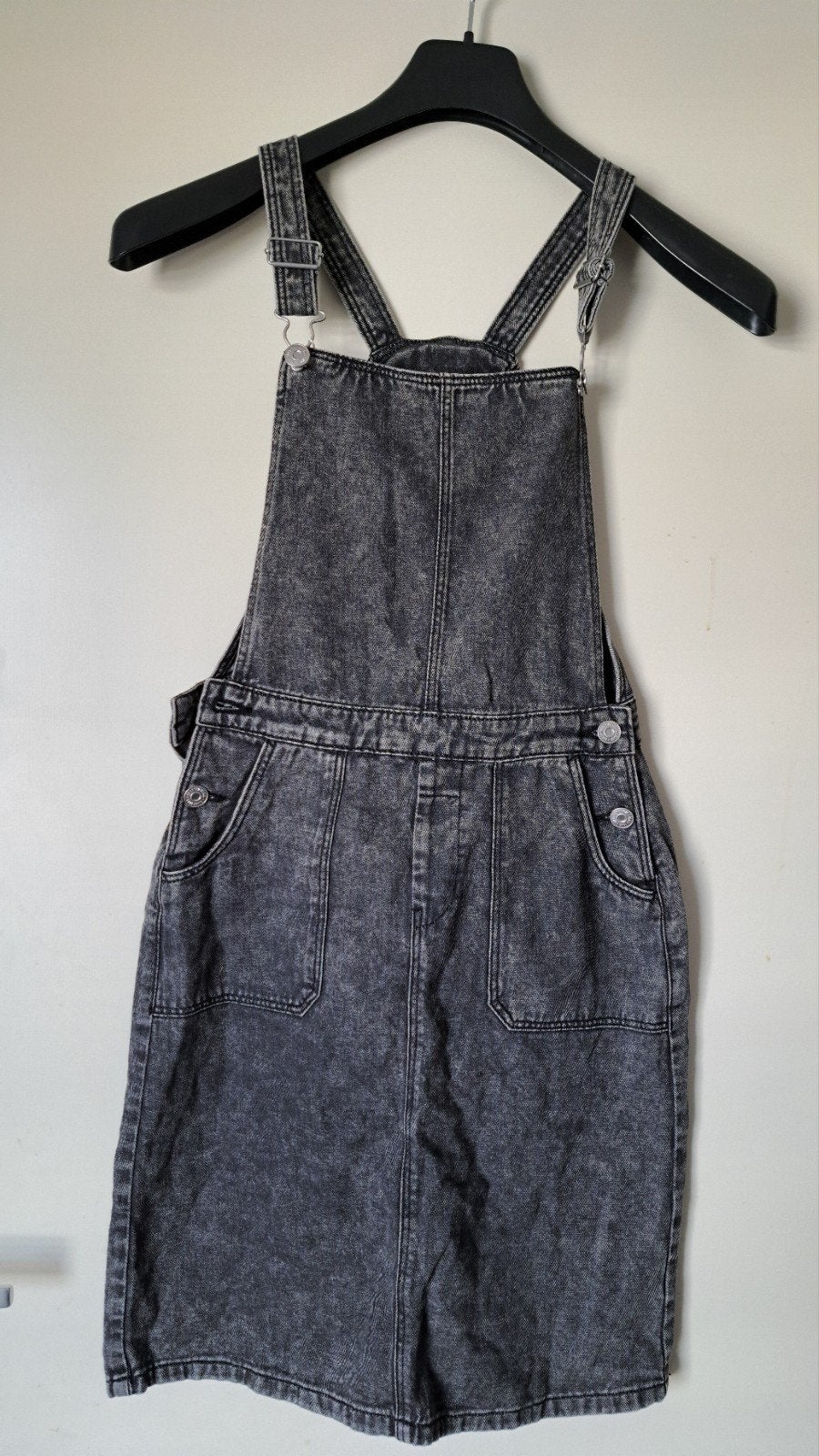 C&A Meisjes Salopette Jurk - Zwart Denim, Kinderen en Baby's, Kinderkleding | Maat 170, C&A, Meisje, Ophalen of Verzenden, Zo goed als nieuw