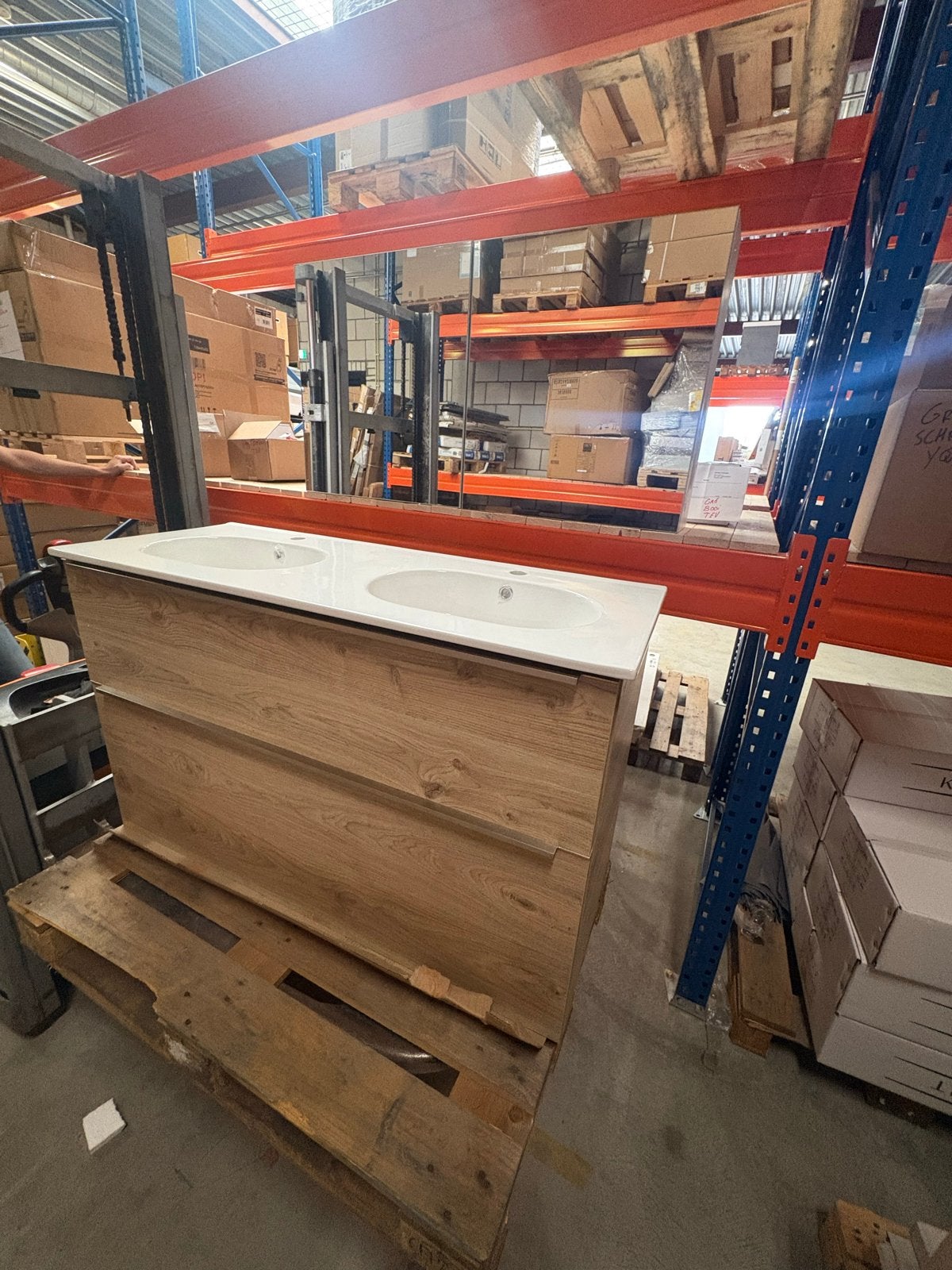 Detremmerie badmeubel 120cm met dubbele wastafel + spiegelka, Ophalen, 100 tot 150 cm, Nieuw, Minder dan 100 cm