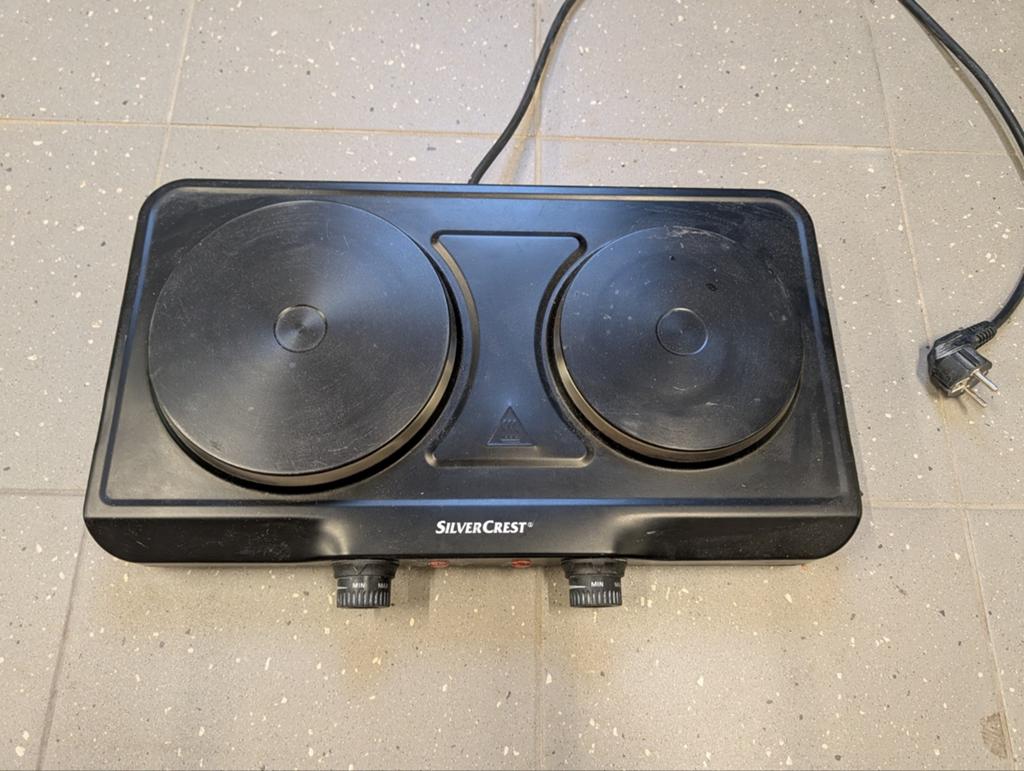 Elektrische kookplaat 2-pits Silvercrest 2500 Watt, 3 kookzones of minder, Ophalen of Verzenden, Zo goed als nieuw, Vrijstaand