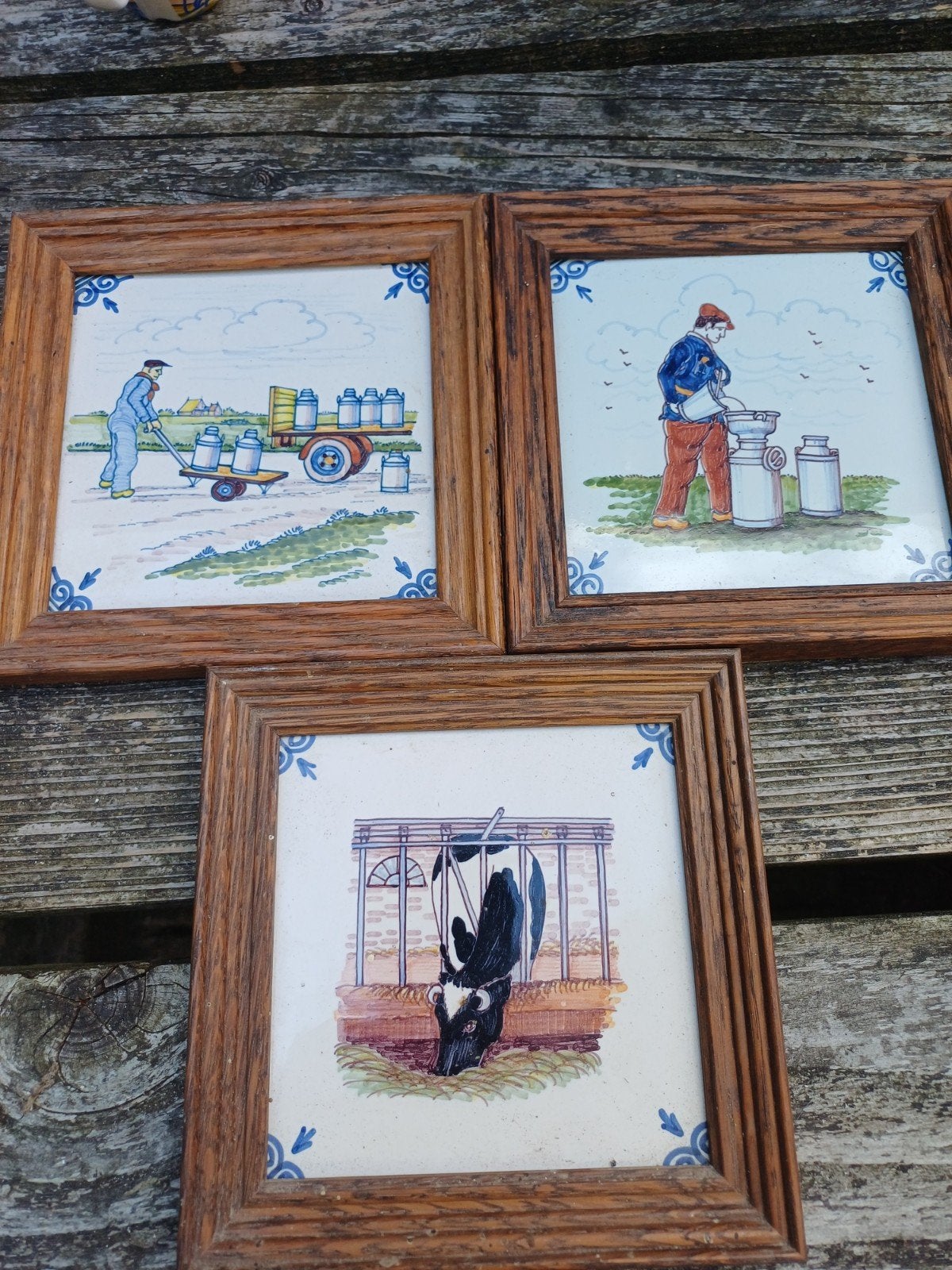 Set van 6 Delfts Blauwe Tegels met Diverse Afbeeldingen, Antiek en Kunst, Antiek | Wandborden en Tegels, Ophalen of Verzenden