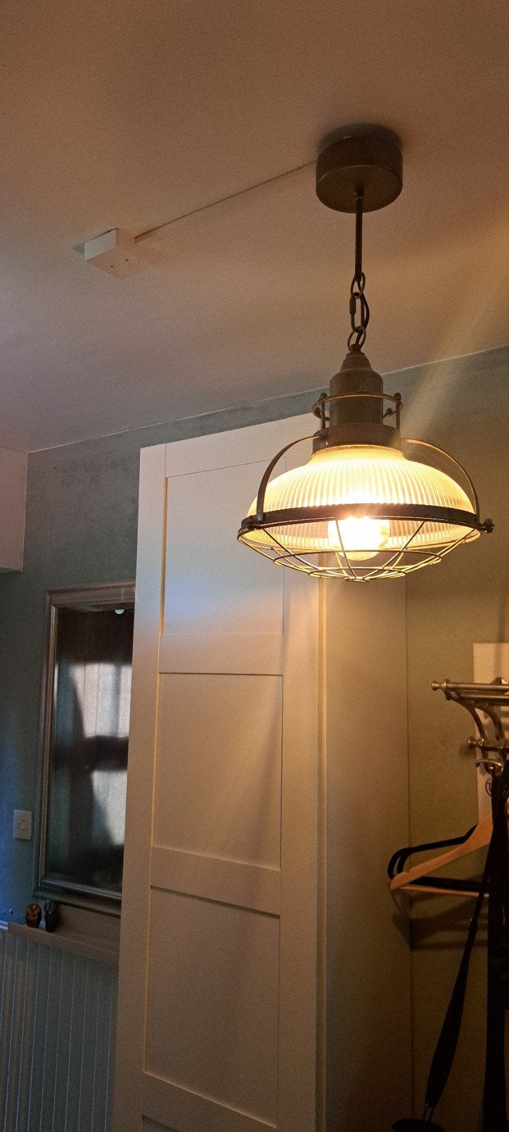 Industriële  Hanglamp teab  , goedkoop, Industrieel, retro, Zo goed als nieuw, Glas, E27 (groot)