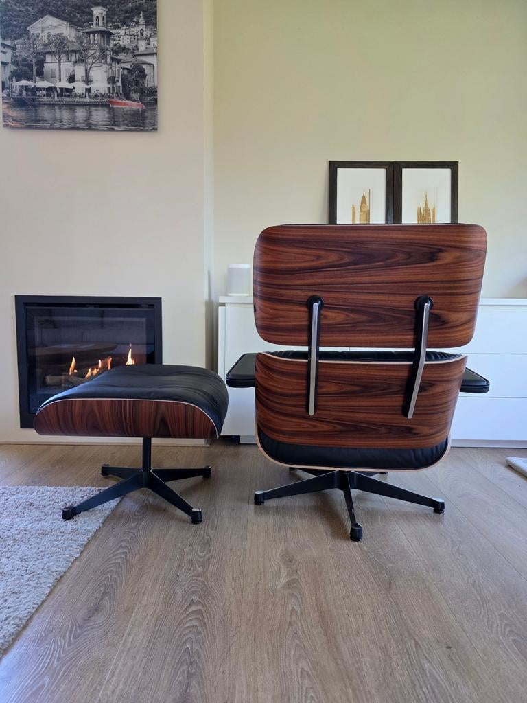 Vitra Eames lounge chair Palissander XL + Ottoman Nieuw, Ophalen of Verzenden, Nieuw, Leer