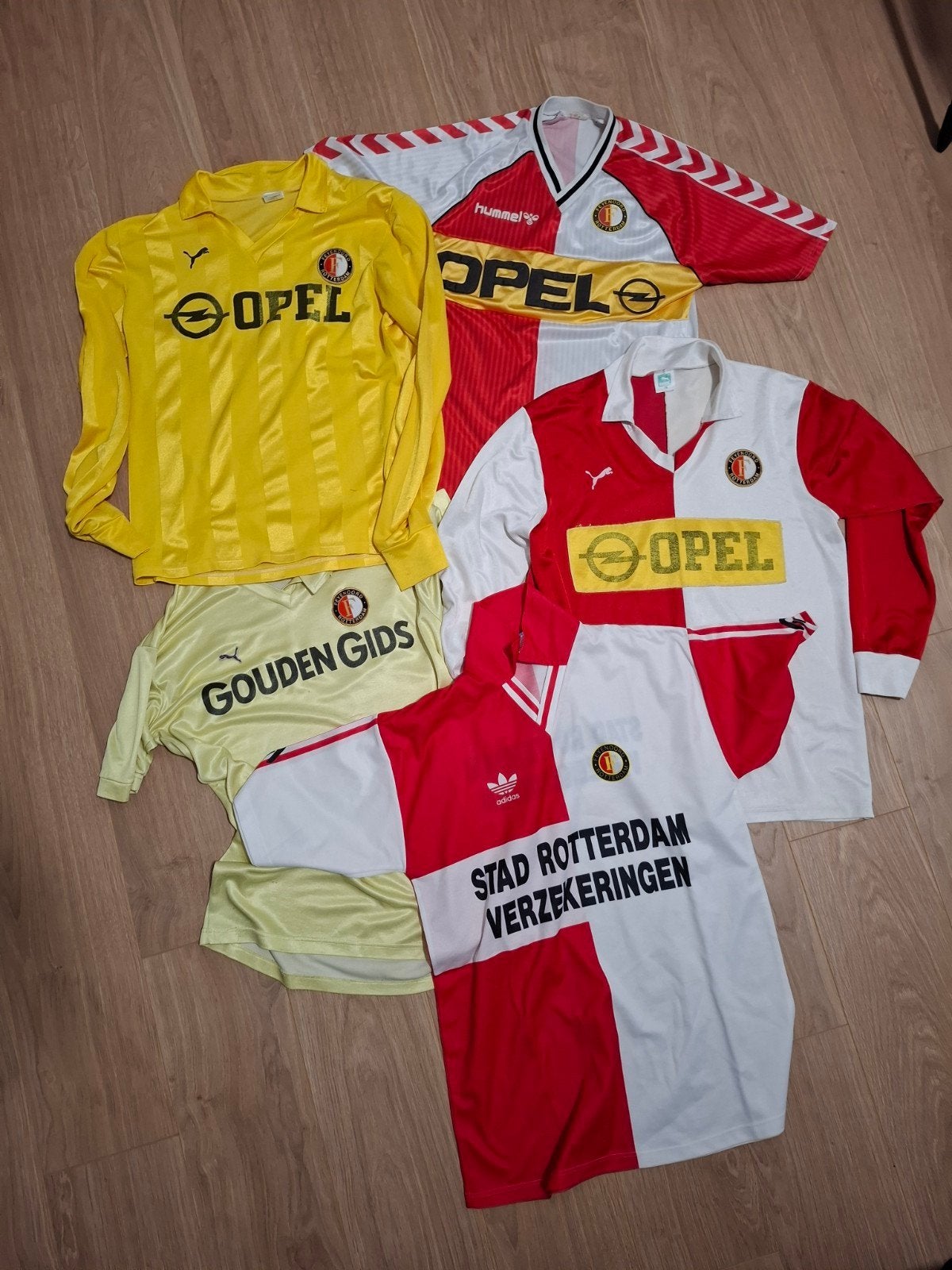Ruilen: meerdere Feyenoord shirts jaren '80/'90, Maat 42/44 (L), Ophalen of Verzenden, Hummel, Puma, Adidas, Gedragen