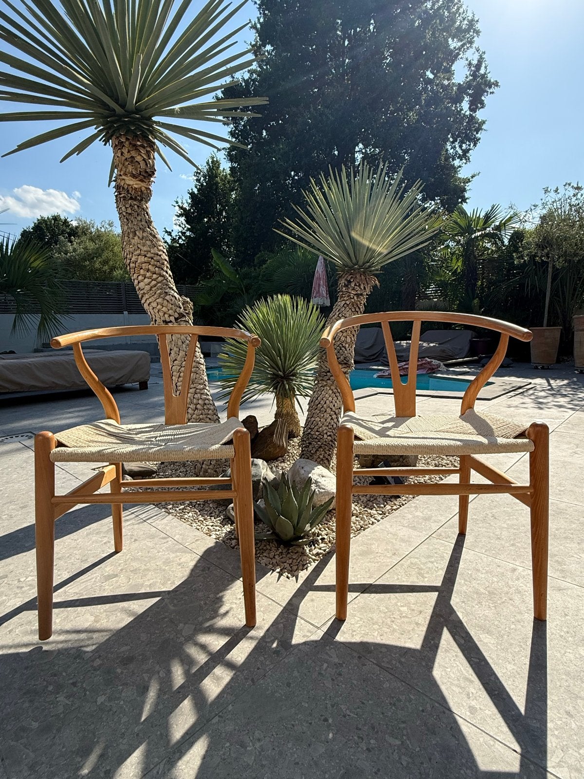 Set van 2 Wishbone stoelen - stijl Hans J Wegner, Ophalen, Twee, Overige kleuren, Zo goed als nieuw