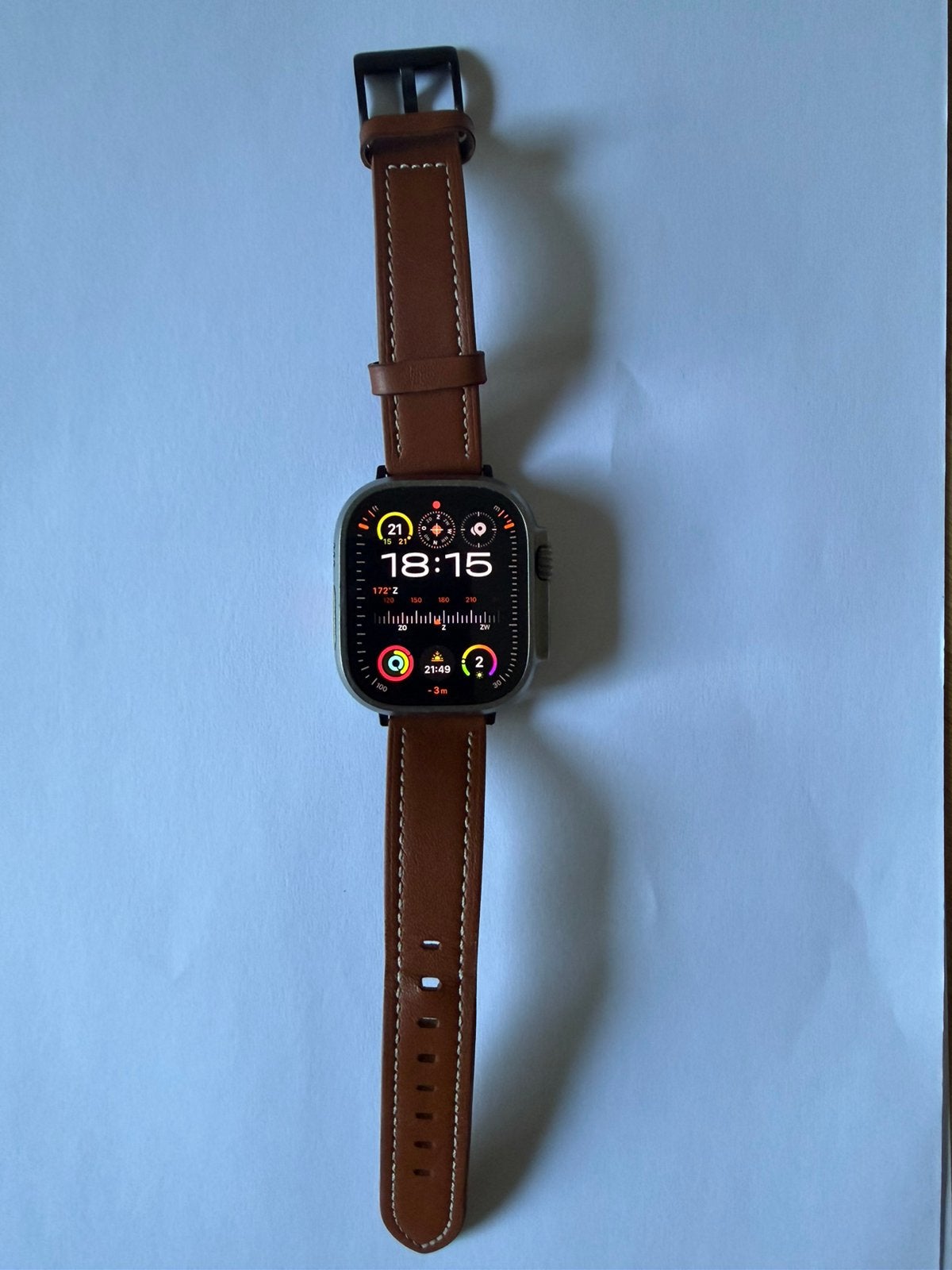 Apple Watch Ultra 2 met leren bandje, Ophalen, Afstand, IOS, Zo goed als nieuw