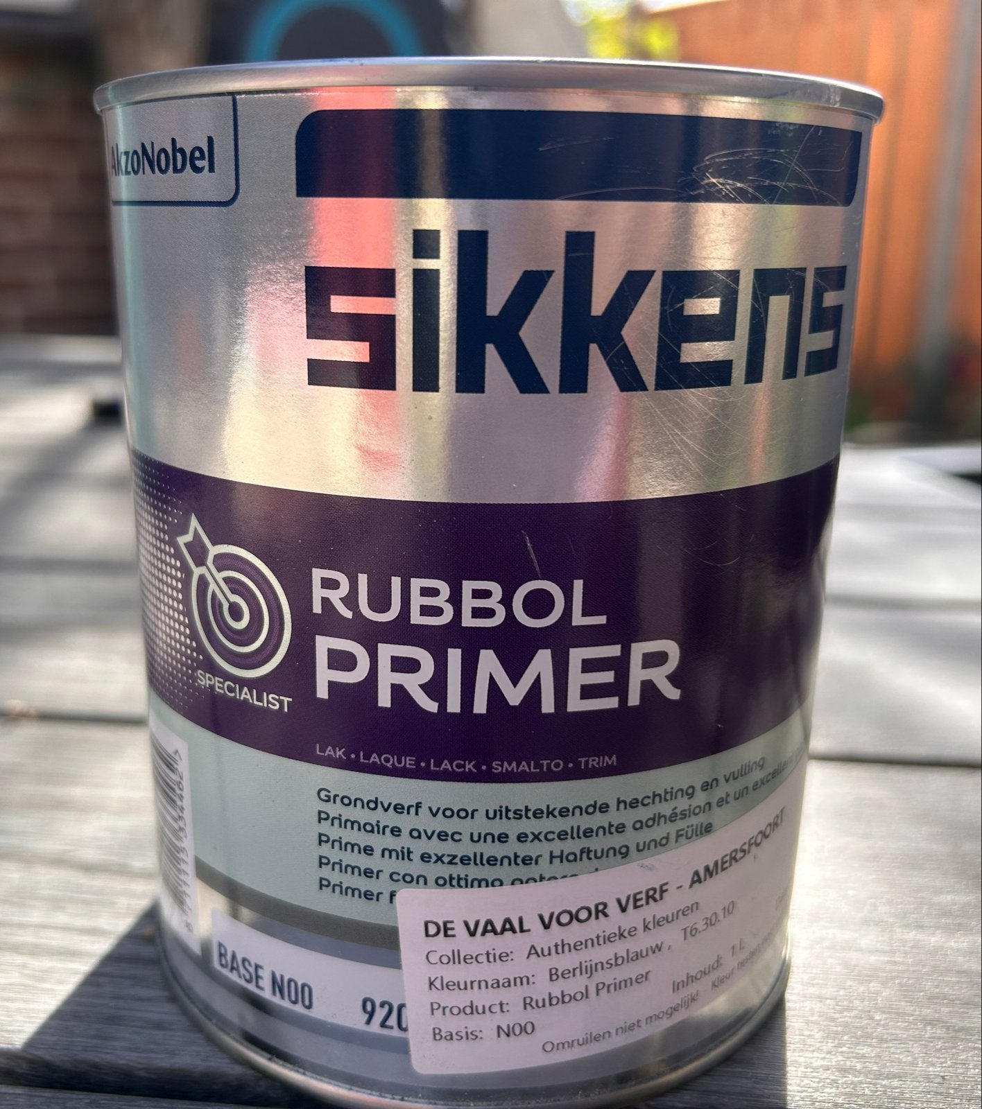 Sikkens Rubbol Primer Berlijnsblauw 1L, Ophalen, Blauw, Nieuw, Verf