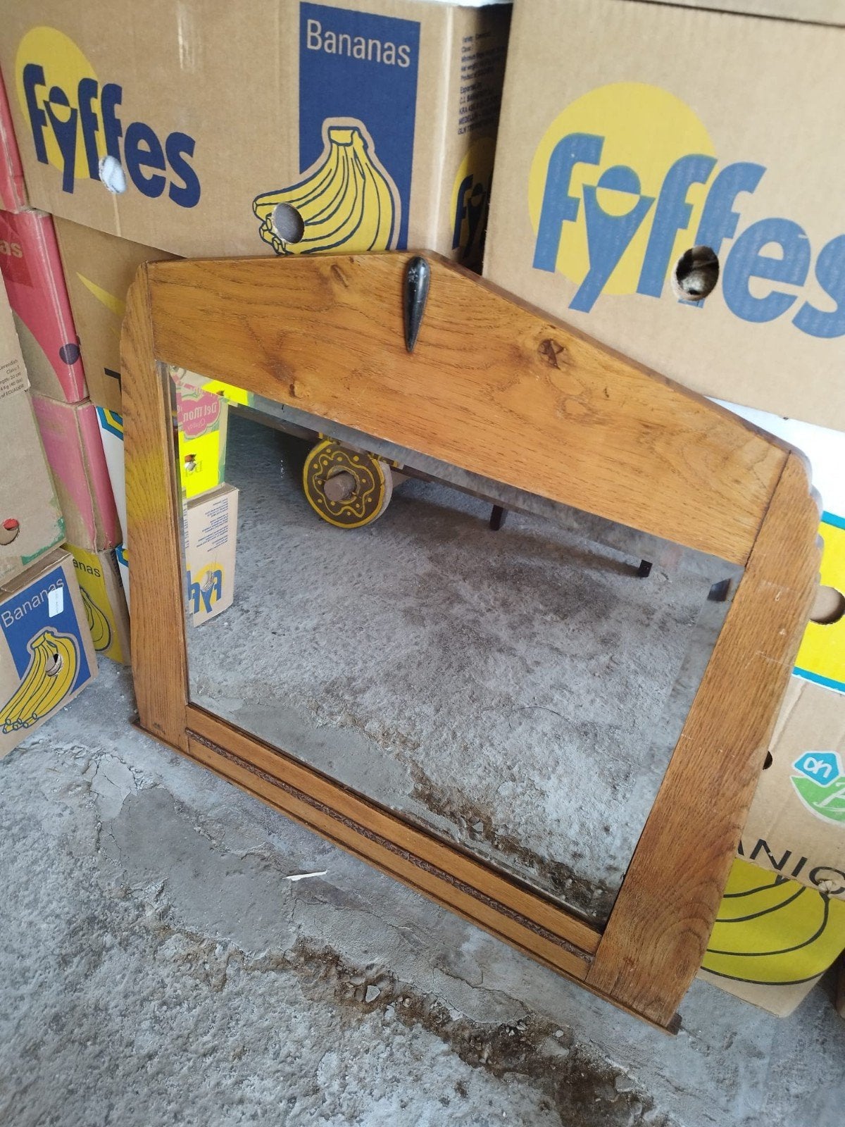 Vintage Amsterdamse school Art Deco stijl spiegel, Huis en Inrichting, Woonaccessoires | Spiegels, Minder dan 50 cm, Ophalen of Verzenden