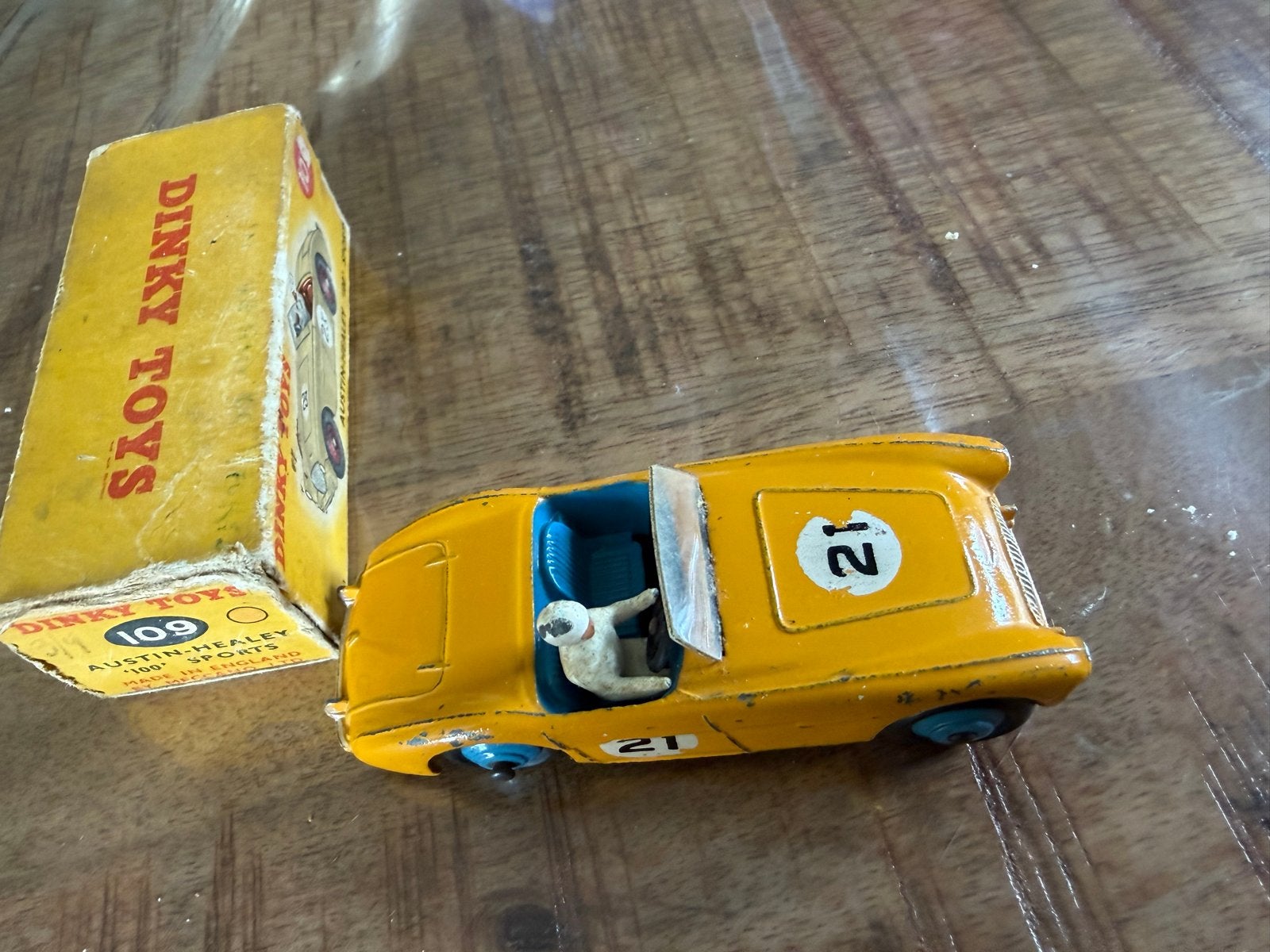 Dinky Toys Austin Healey 109 Sports met originele doos, D, Gebruikt, Auto, Dinky Toys