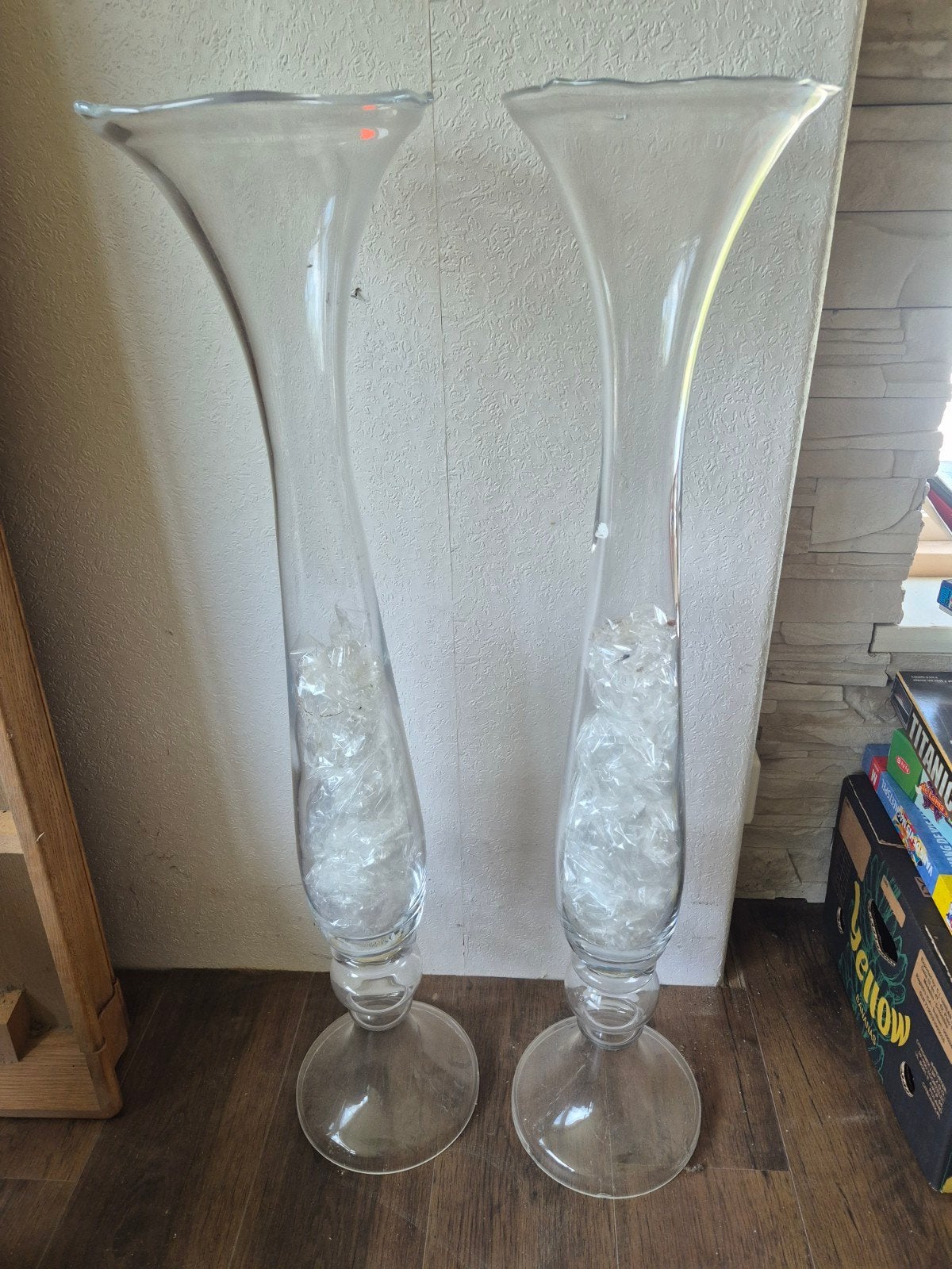 Grote hoge glazen vazen, Ophalen, Overige kleuren, 75 cm of meer, Glas