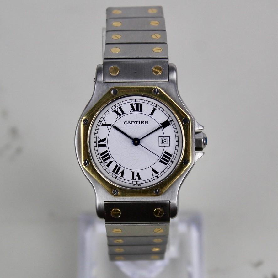 Cartier Santos Octagon - 2966, Overige merken, Staal, Cartier, Gebruikt