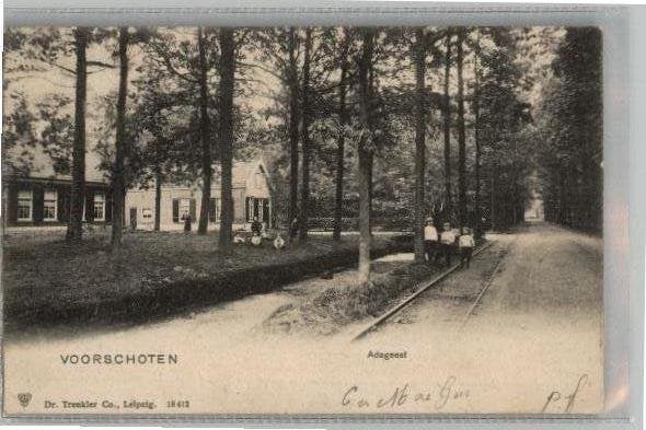 Voorschoten Adageest tramspoor st 1902, Verzamelen, Ansichtkaarten | Nederland, Ophalen of Verzenden, Voor 1920, Gelopen, Zuid-Holland