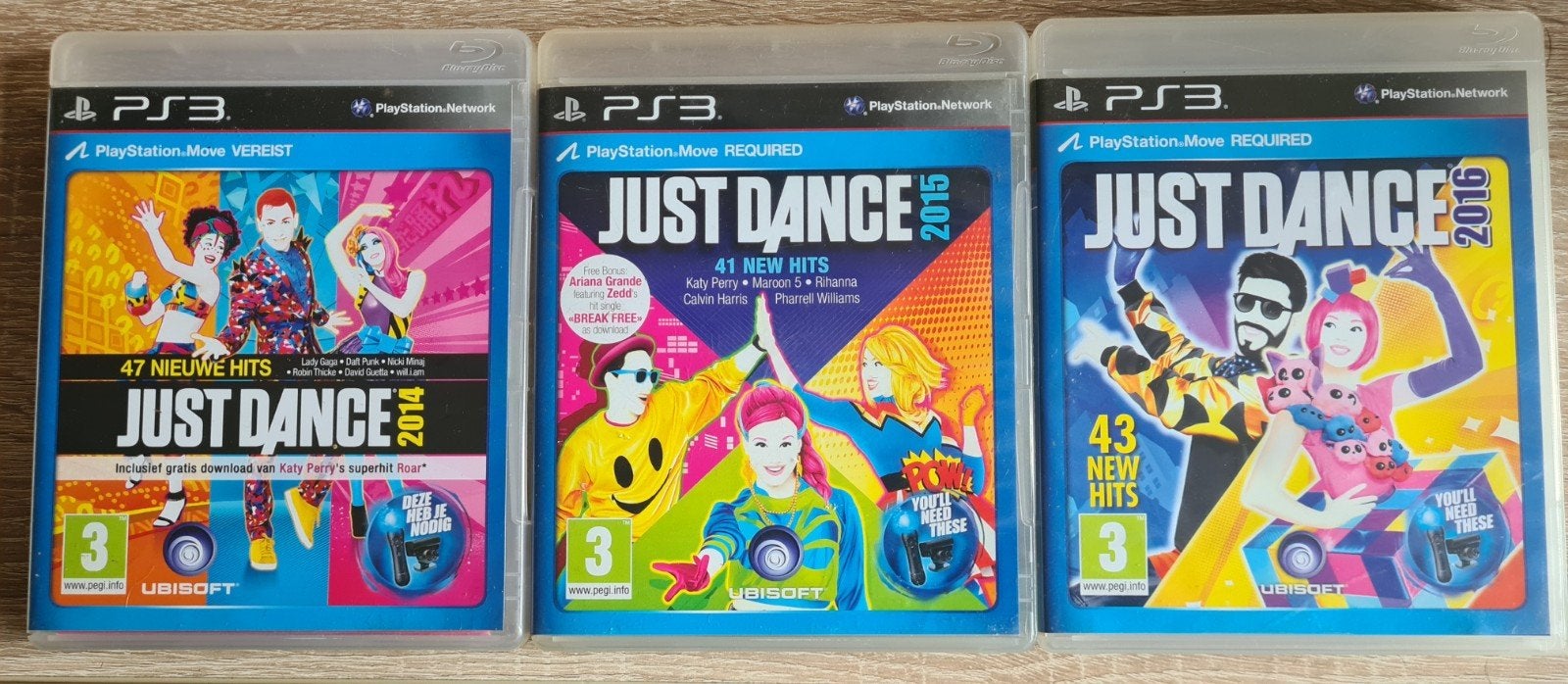 Just Dance 2014, 2015 & 2016 Wii - Set van 3 - Krasvrij, Spelcomputers en Games, 3 spelers of meer, Ophalen, Zo goed als nieuw
