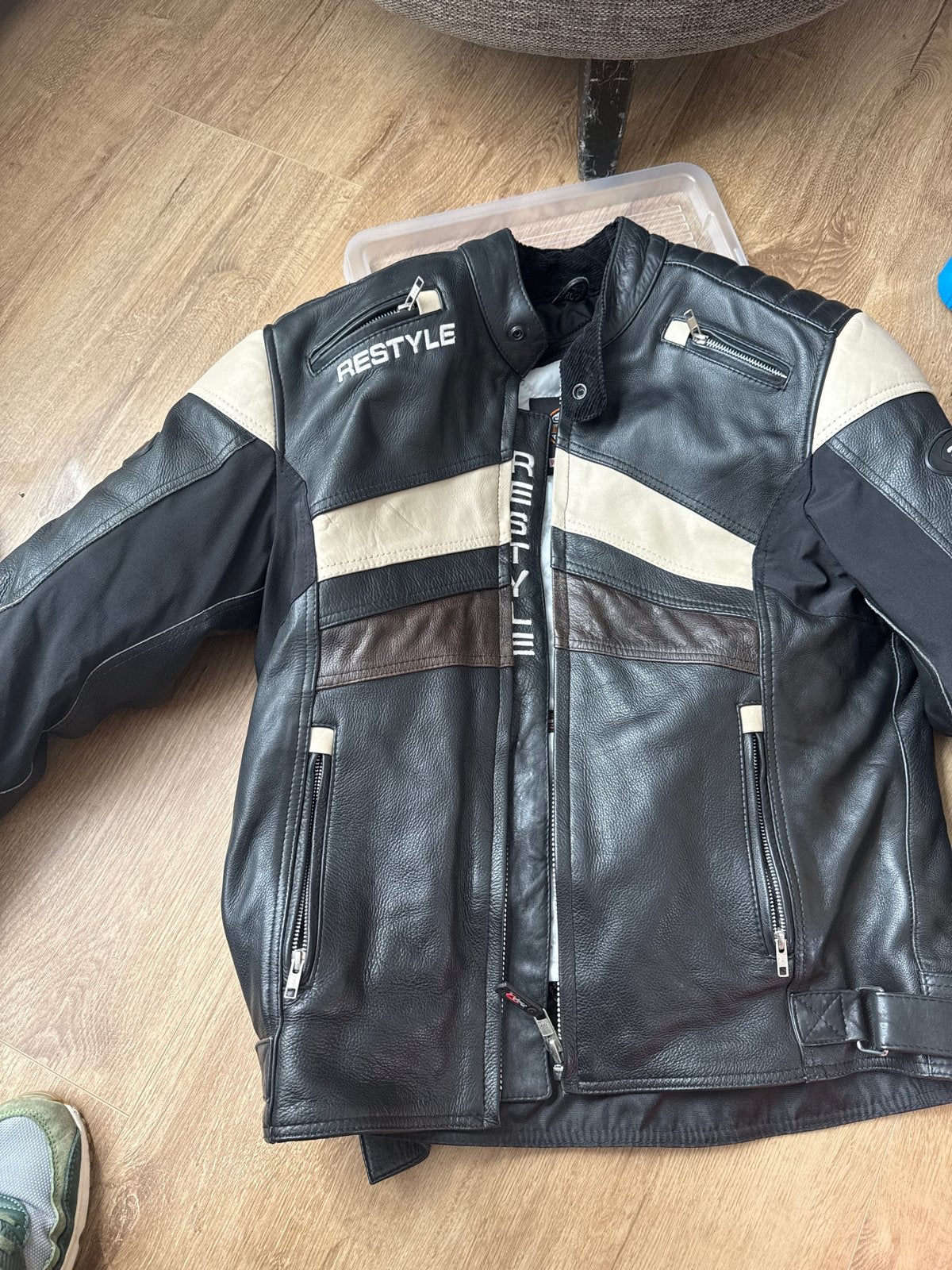 Leren Motorjas Restyle Maat XXL, Motoren, Kleding | Motorkleding, Ophalen, Tweedehands, Heren, Jas | leer