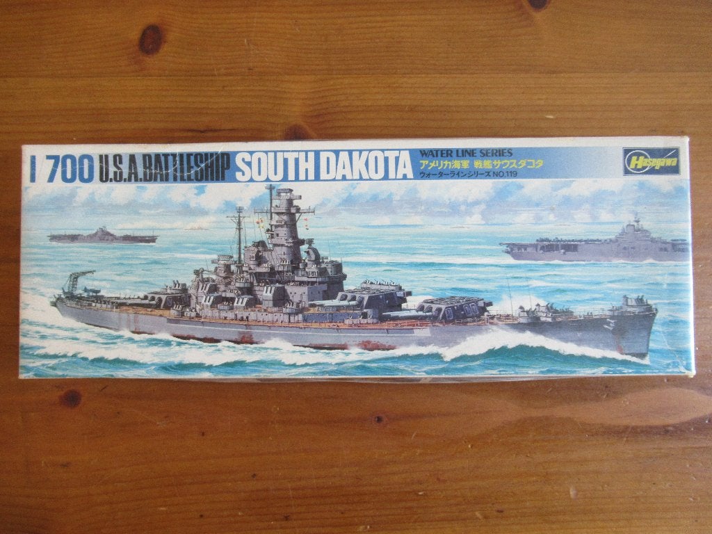 USS South Dakota (Hasegawa 1/700), Ophalen of Verzenden, Zo goed als nieuw, 1:200 of kleiner, Hasegawa