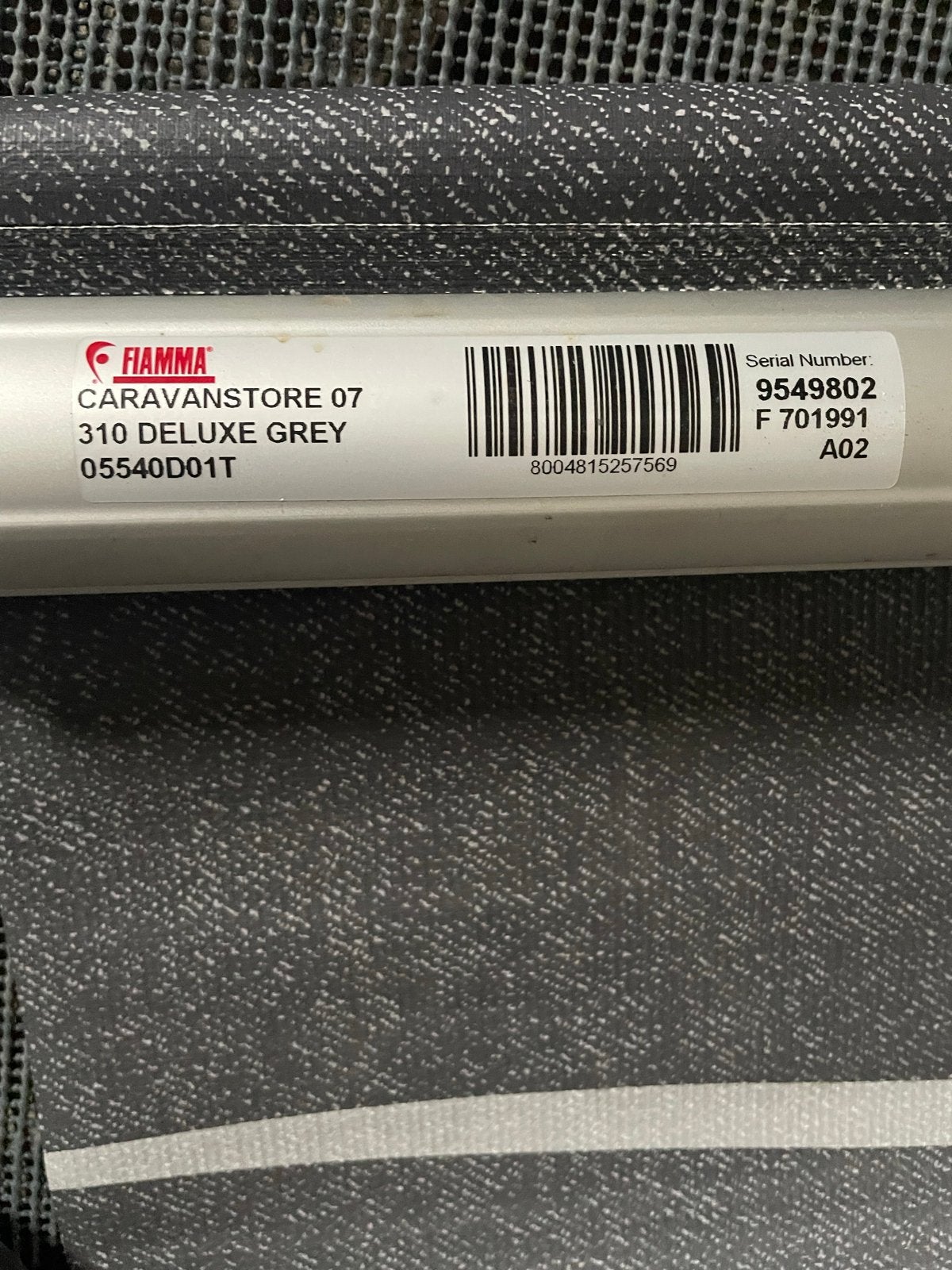 Fiamma Caravanstore 310 Deluxe Grey Luifel, Ophalen, Gebruikt