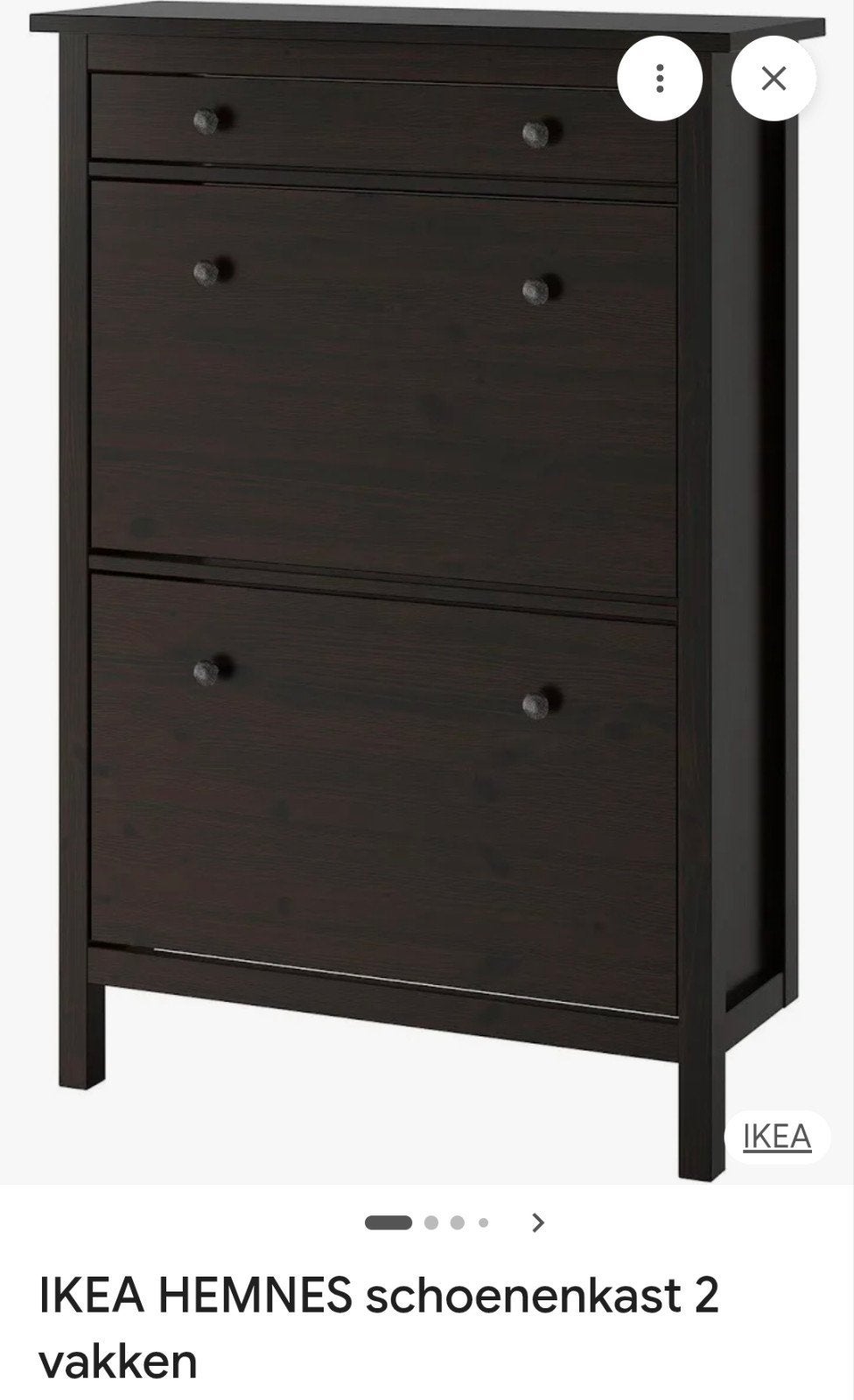 IKEA Hemnes schoenenkast - Donkerbruin, Ophalen, Gebruikt, Landelijk, Scandinavisch