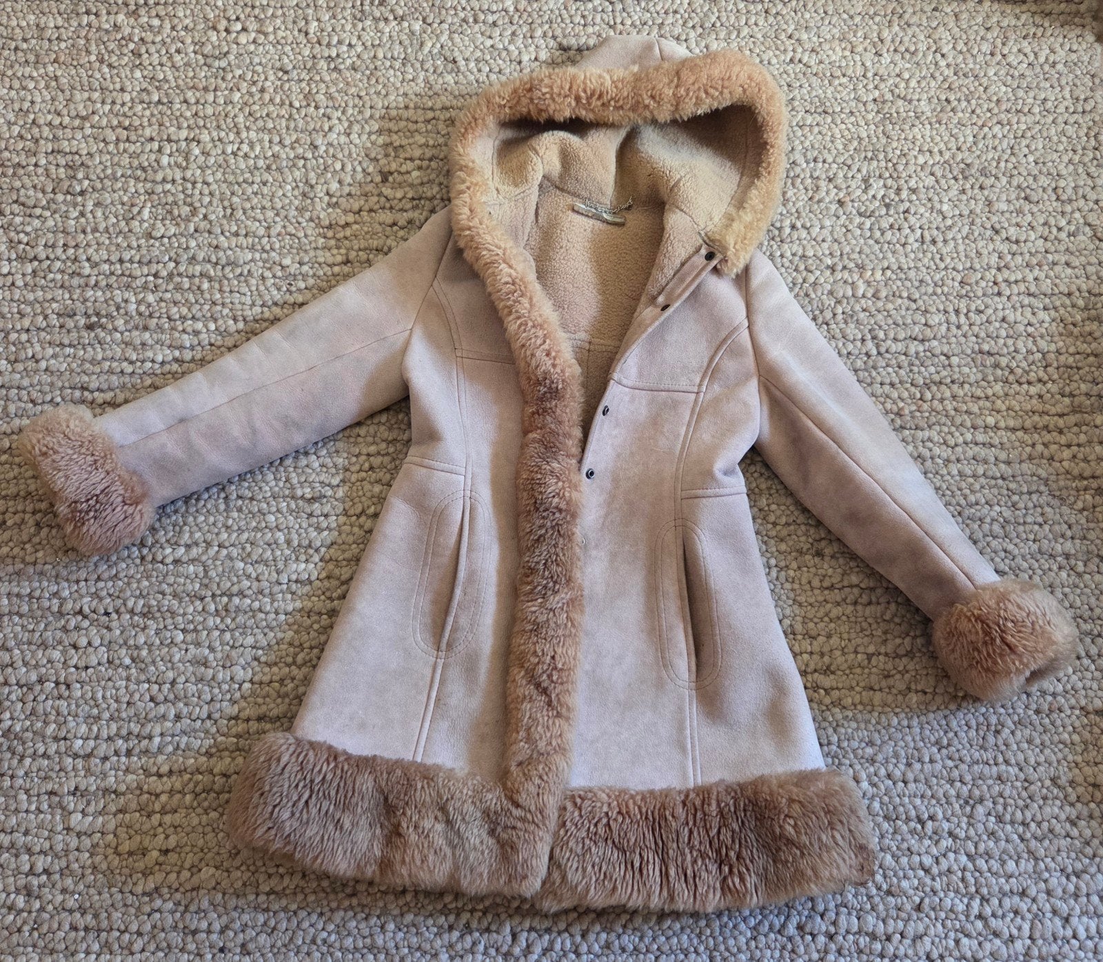 Lammy vintage jas van suede en wol, Kleding | Dames, Beige, Ophalen of Verzenden, Maat 36 (S), Onbekend