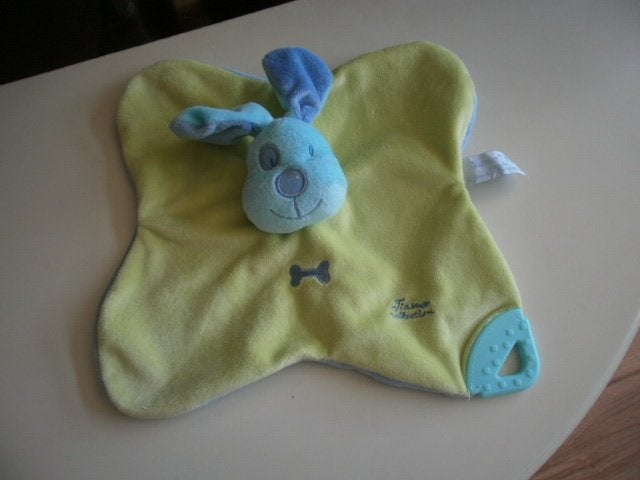 Tiamo hond groen/blauw doekje velours hard voel stuk, Nieuw, Wasbaar, Meerkleurig, Tiamo