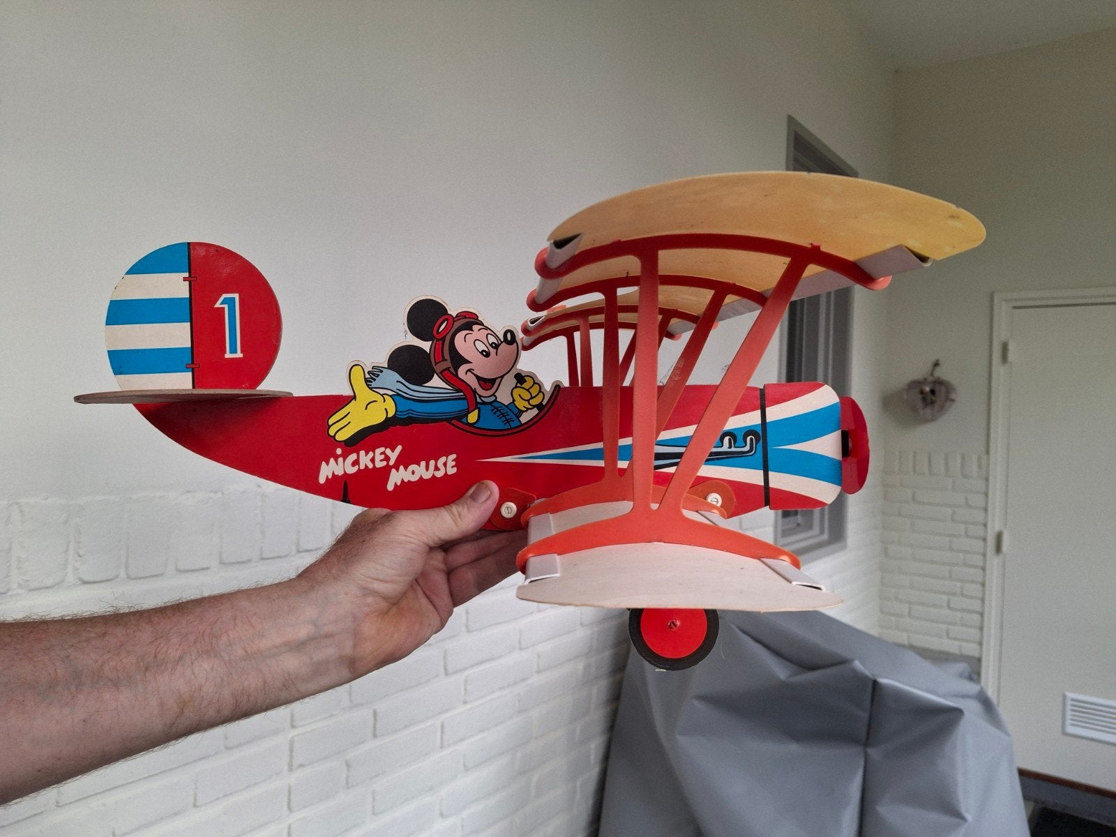 Vintage Mickey Mouse vliegtuig - Jaren '70 - Demontabel, Ophalen of Verzenden