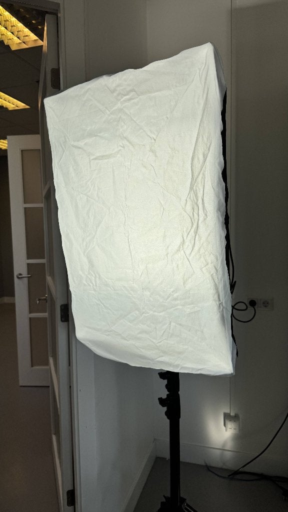 2x softbox TL daglichtlamp met statieven, Ophalen, Lamp of Flitsset, Gebruikt, Overige merken