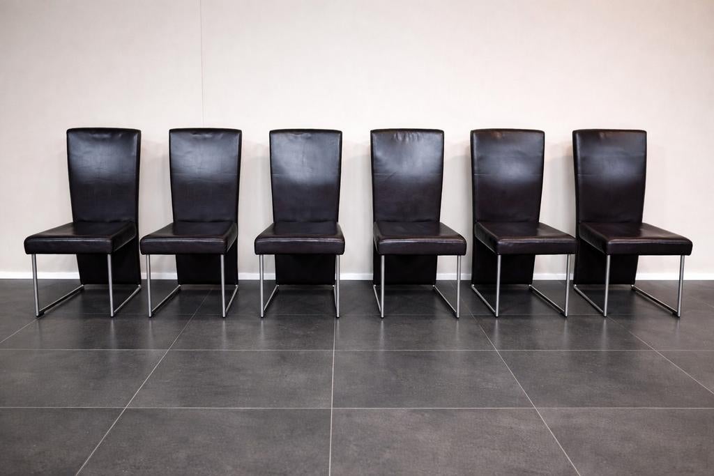 Rolf Benz 7400 stoelen, Ophalen of Verzenden, Gebruikt, Leer, Vijf, Zes of meer stoelen