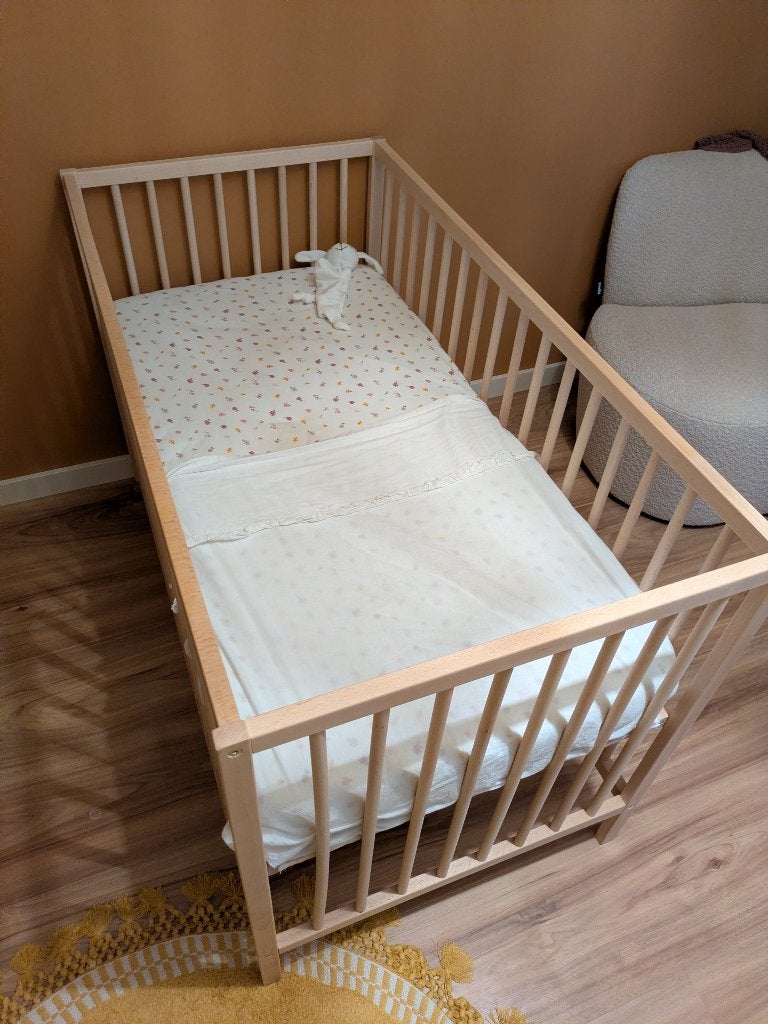 Ikea Babybedje, beuken, 60x120 cm, Ophalen, Zo goed als nieuw, Ledikant